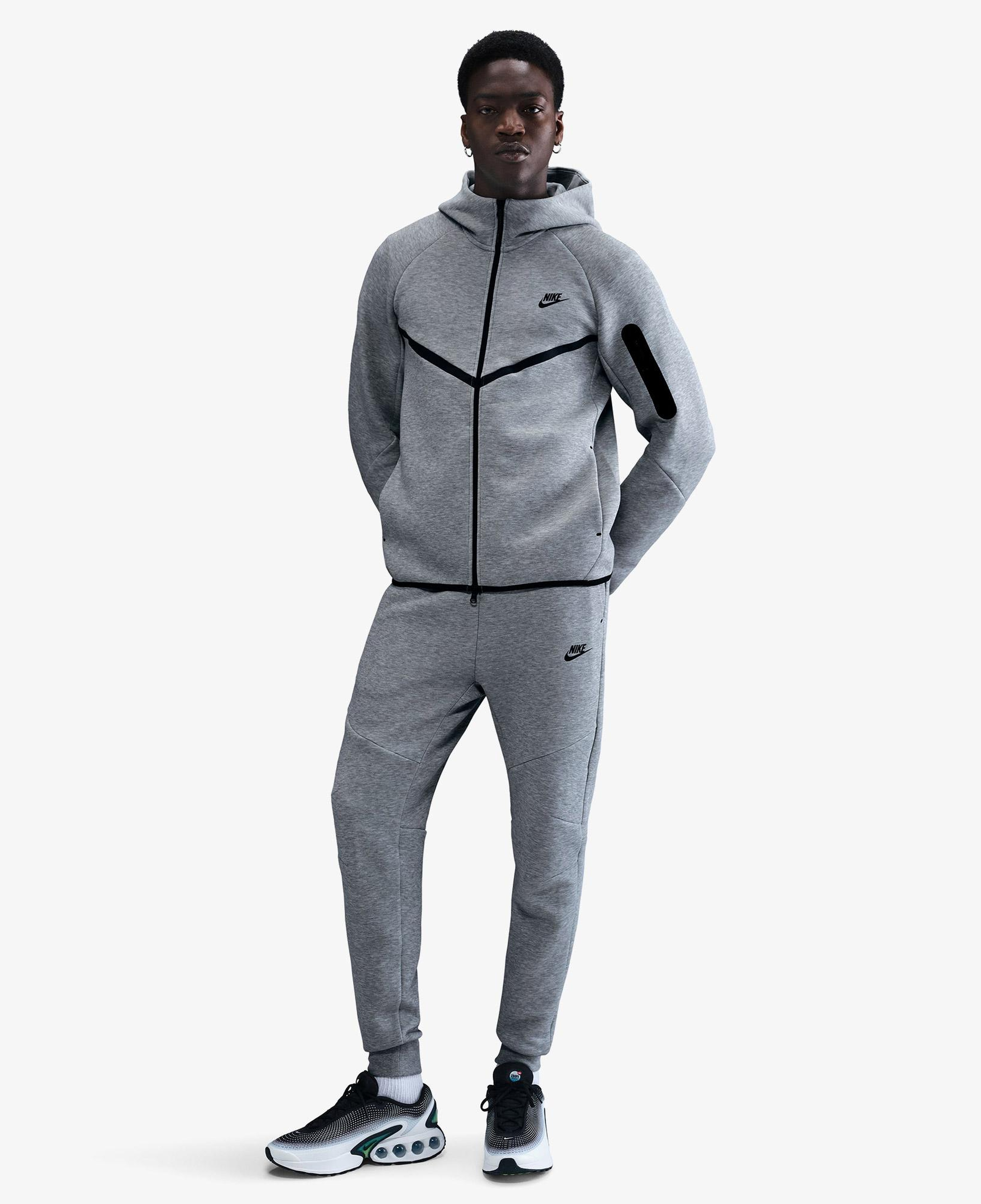 Nike Tech Fleece Erkek Gri Kapüşonlu Hoodie