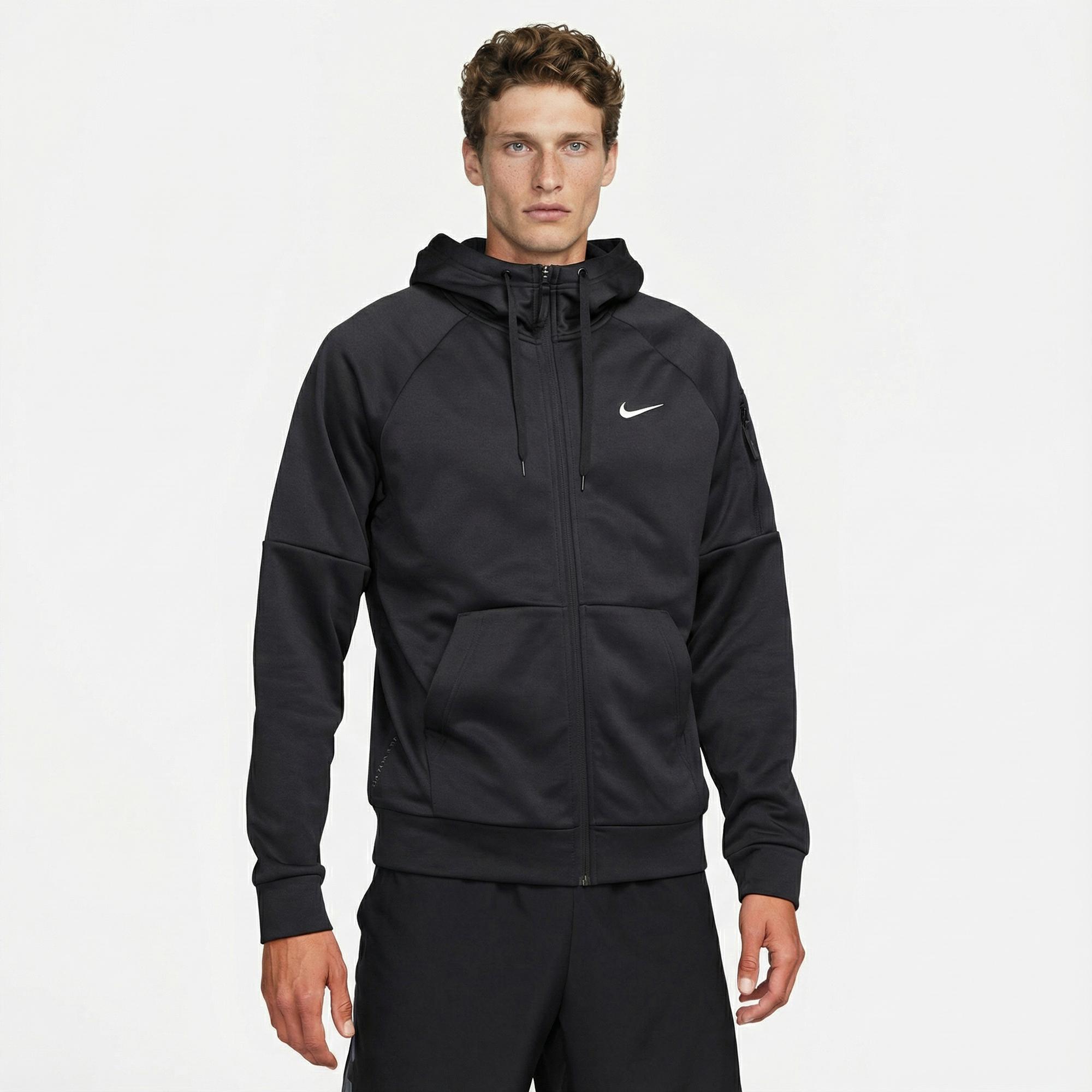 Nike Therma-Fit Full-Zip Erkek Siyah Hoodie