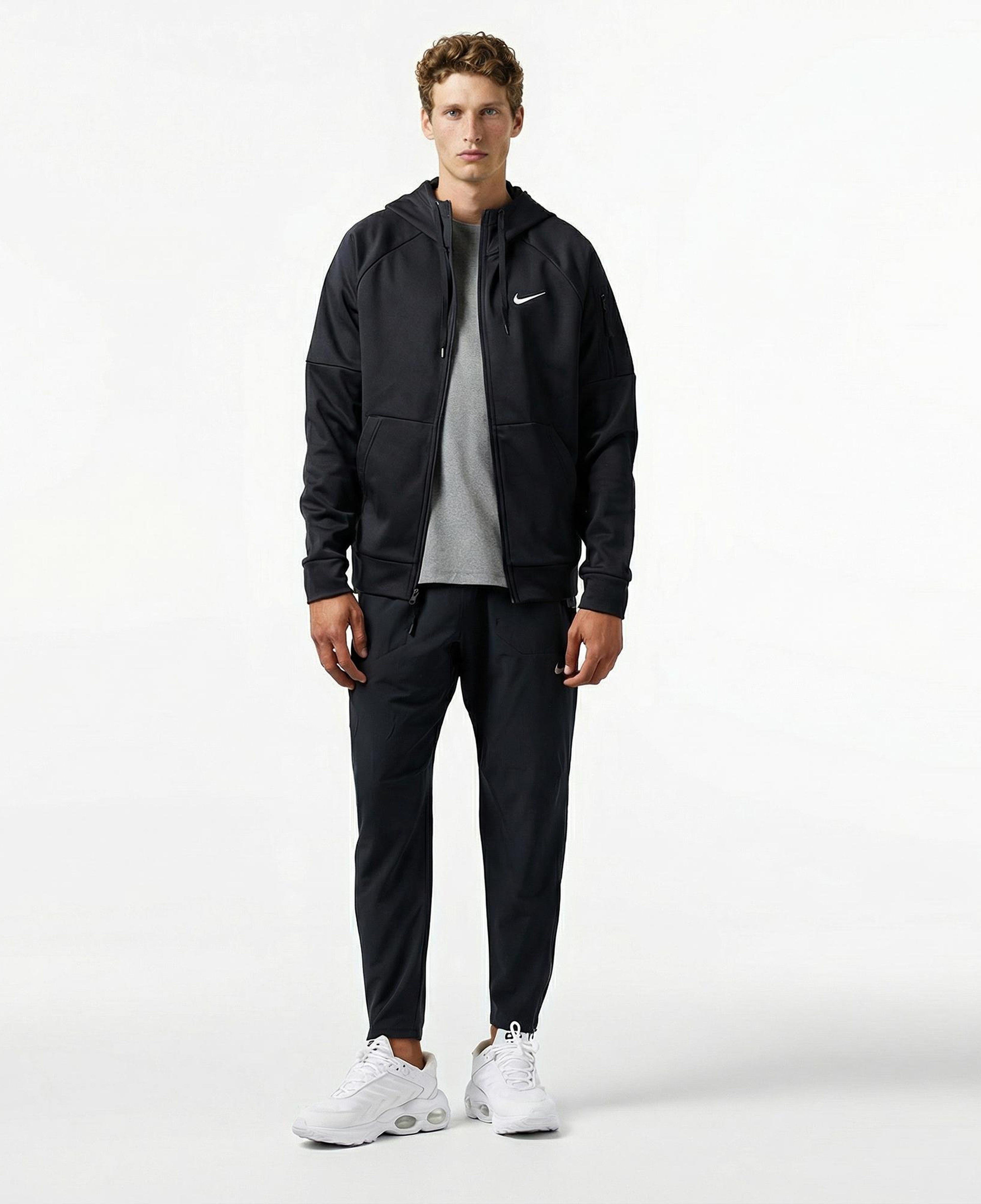 Nike Therma-Fit Full-Zip Erkek Siyah Hoodie