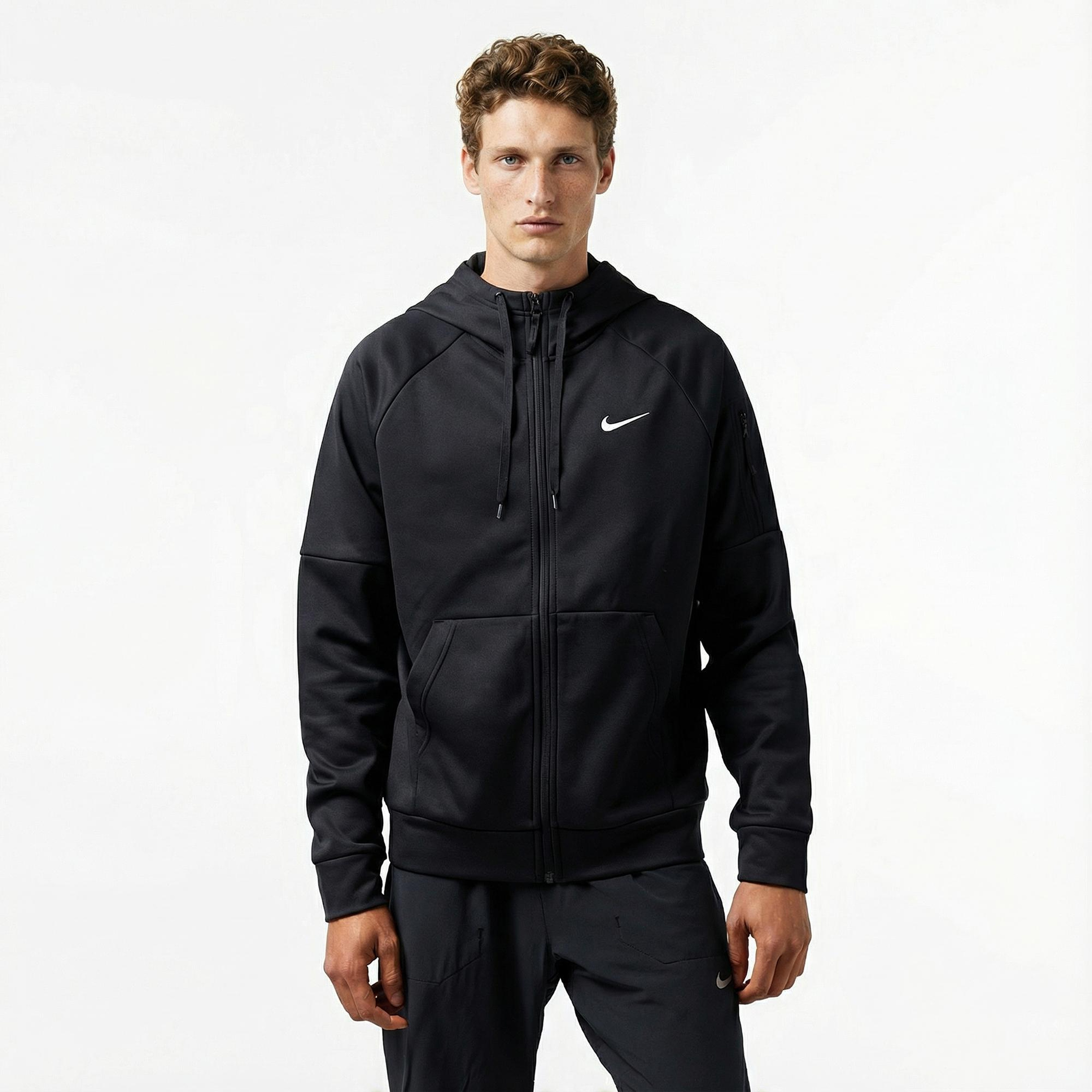 Nike Therma-Fit Full-Zip Erkek Siyah Hoodie
