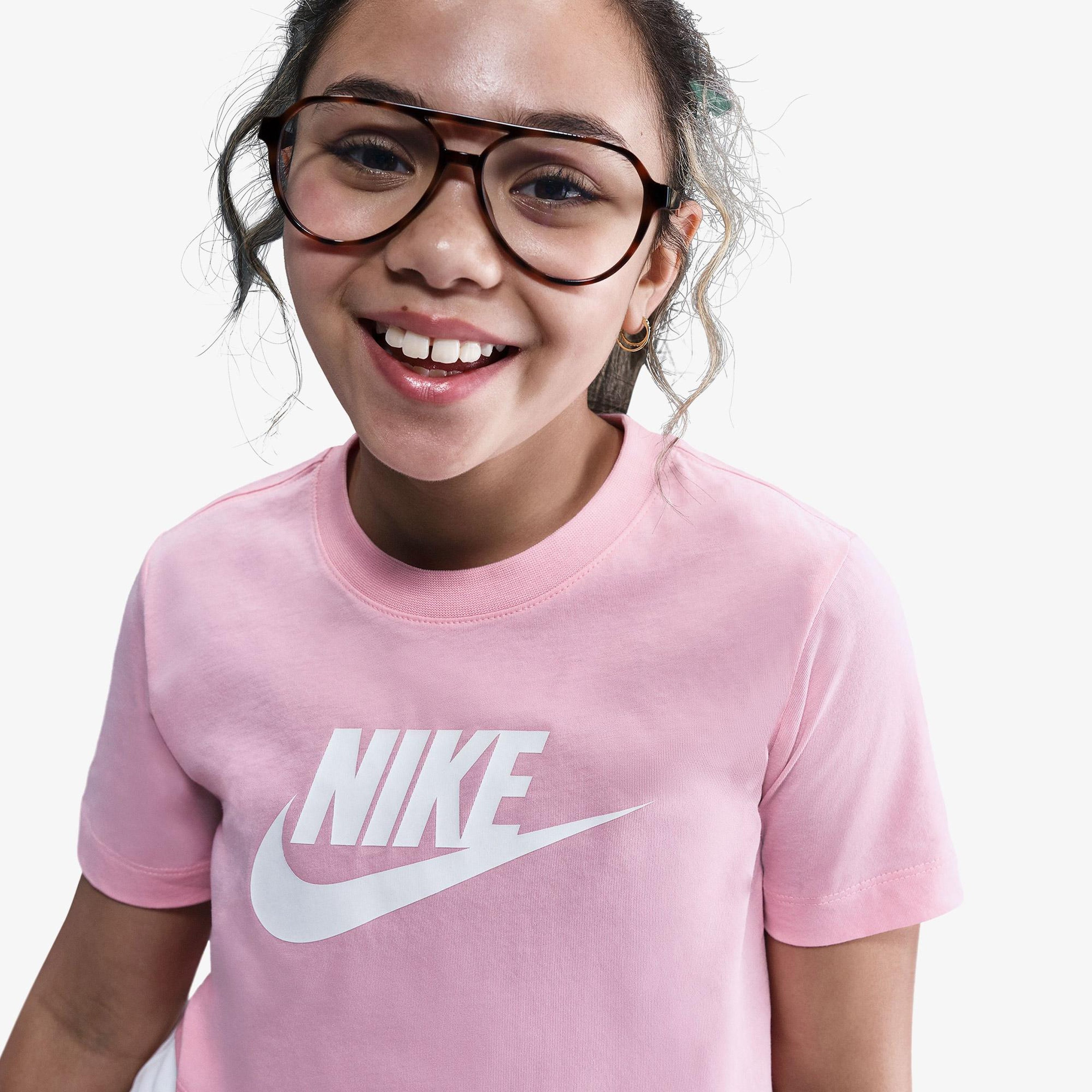 Nike Sportswear Futura Çocuk Pembe Crop T-Shirt