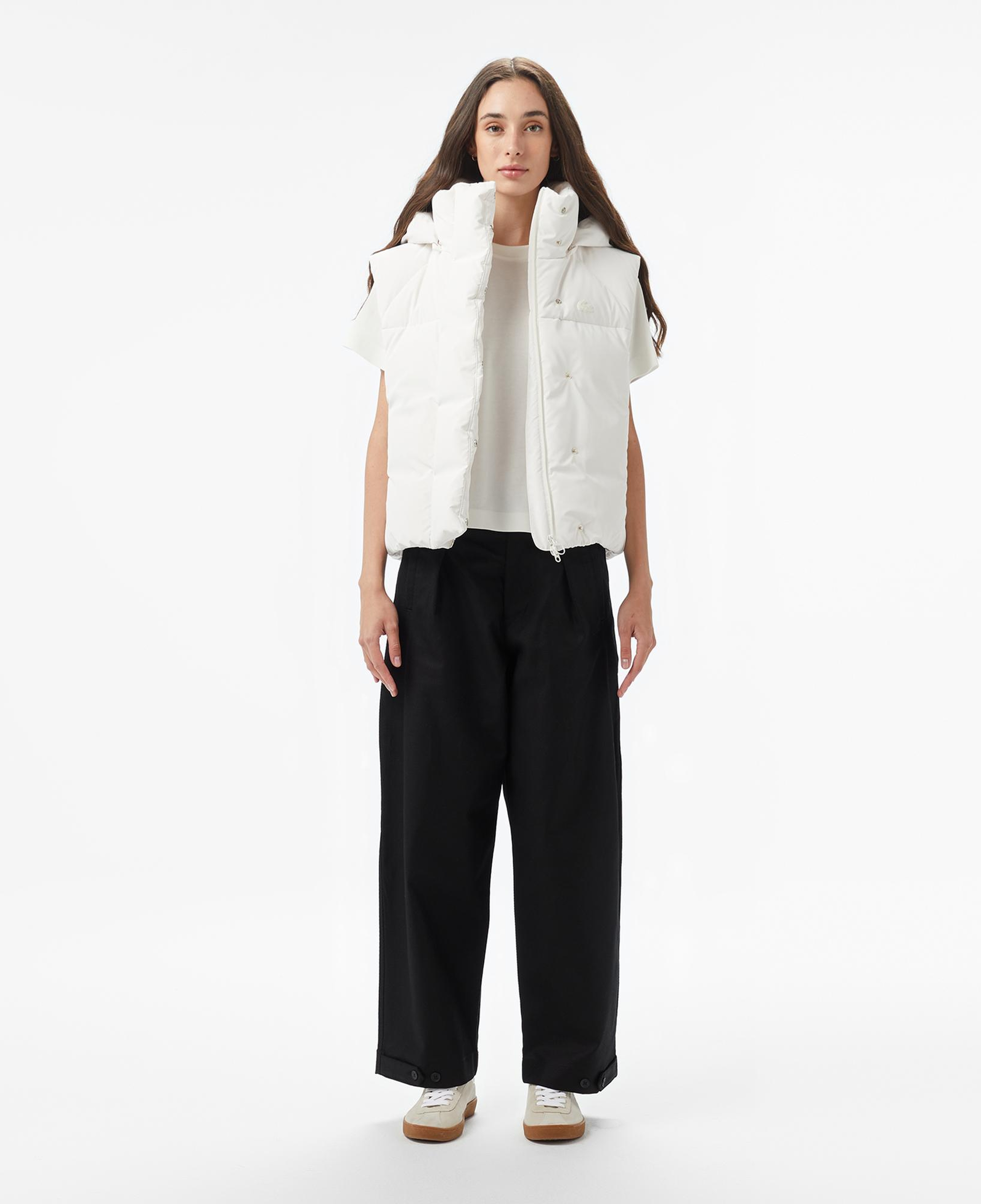 Lacoste Kadın Kapüşonlu Beyaz Yelek