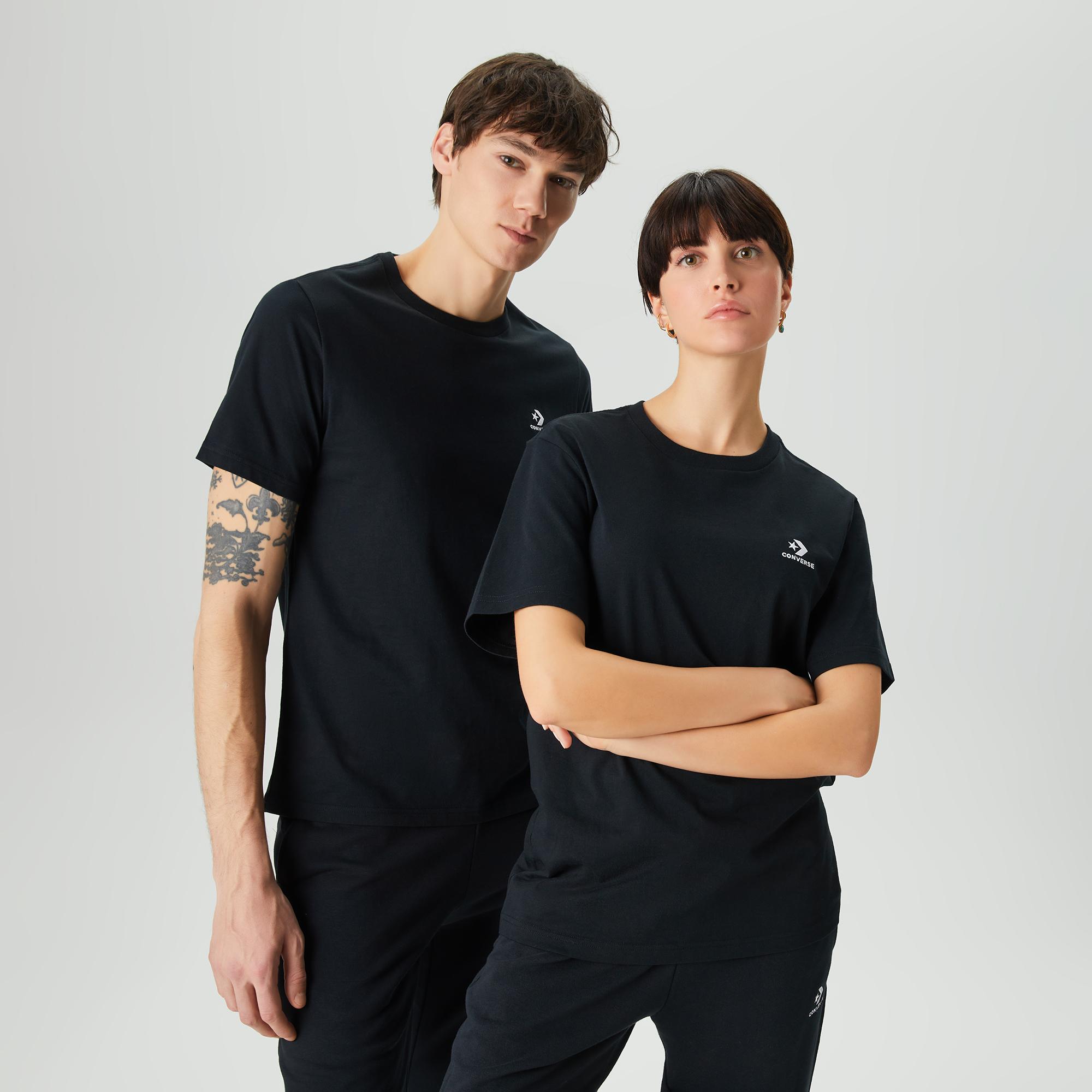 Converse Go-To Embroidered Star Chevron Unisex Siyah T-Shirt