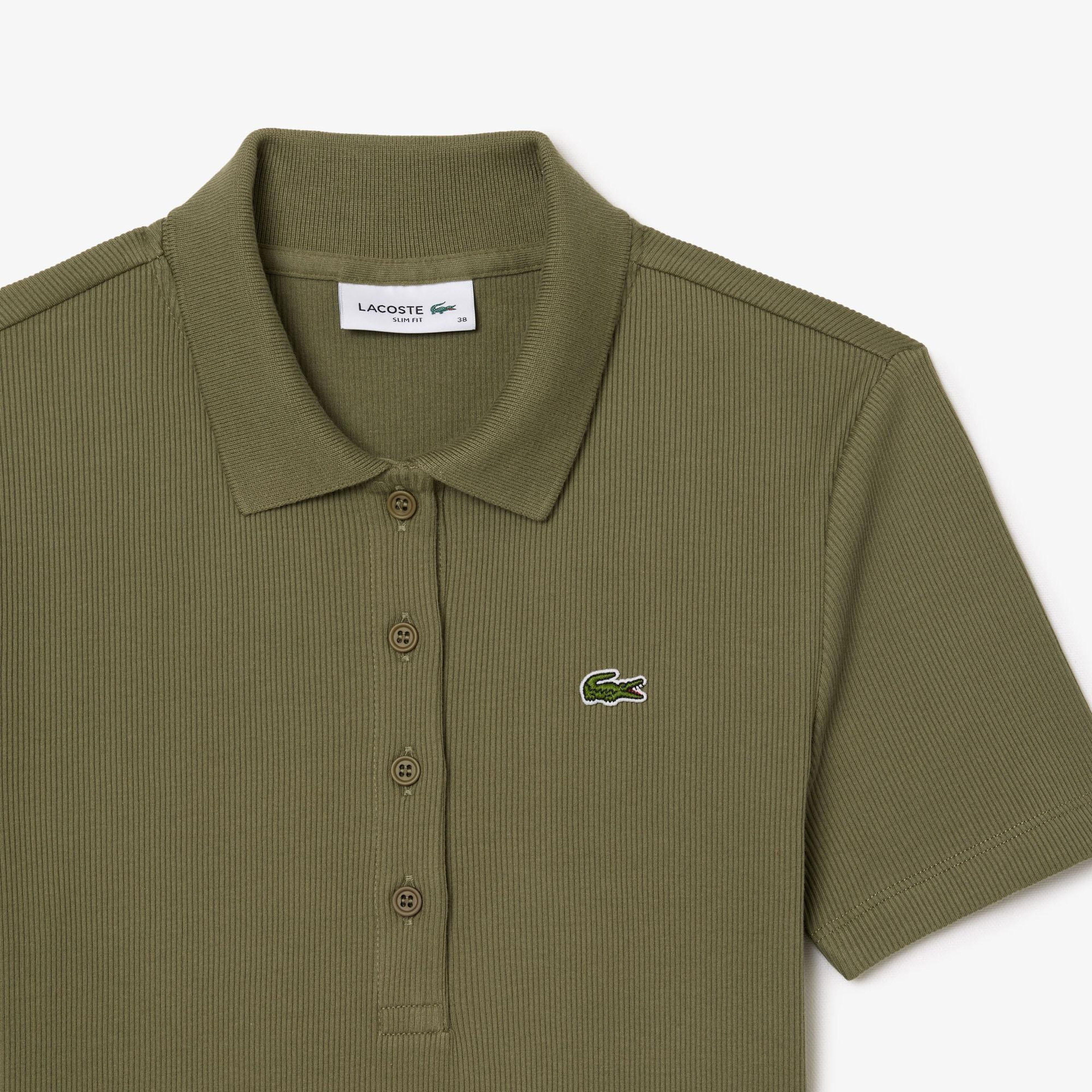 Lacoste L.12.D Kadın Slim Fit Haki Polo