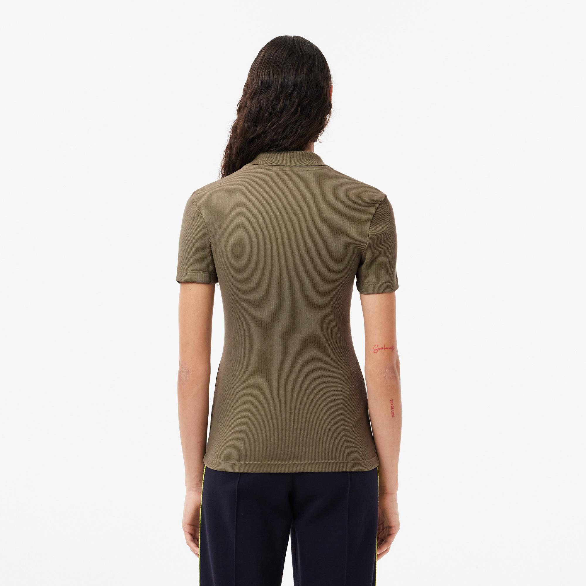 Lacoste L.12.D Kadın Slim Fit Haki Polo