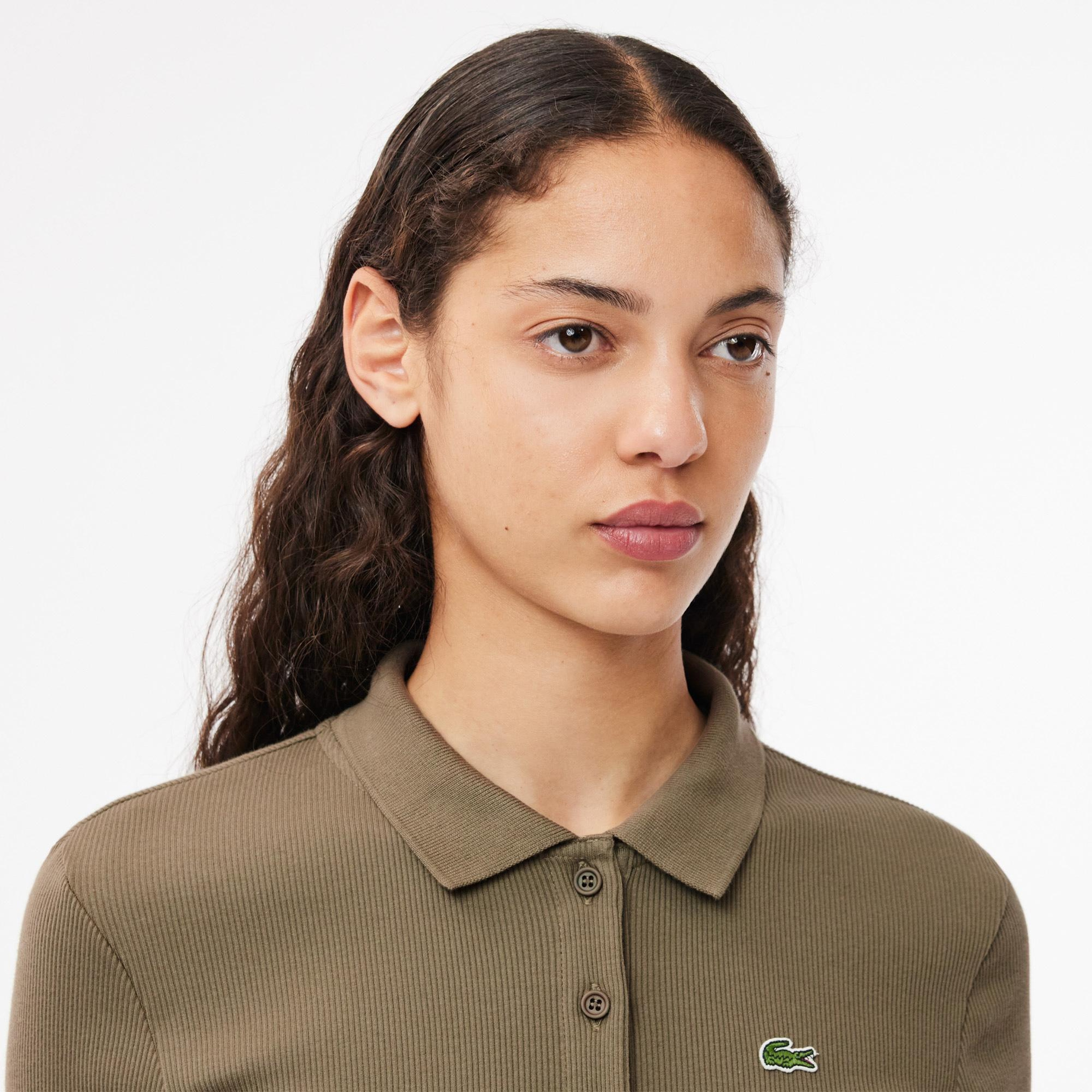 Lacoste L.12.D Kadın Slim Fit Haki Polo