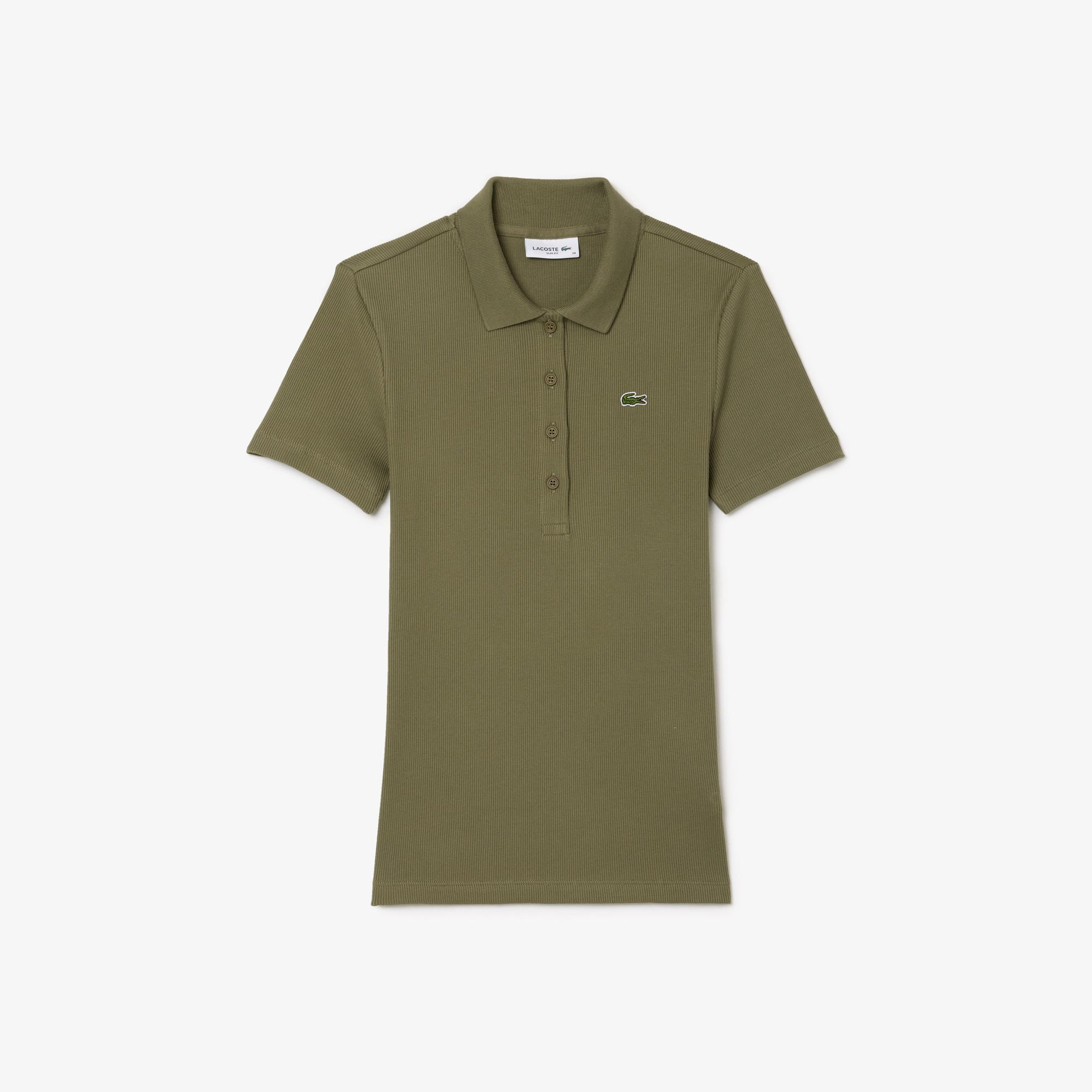 Lacoste L.12.D Kadın Slim Fit Haki Polo