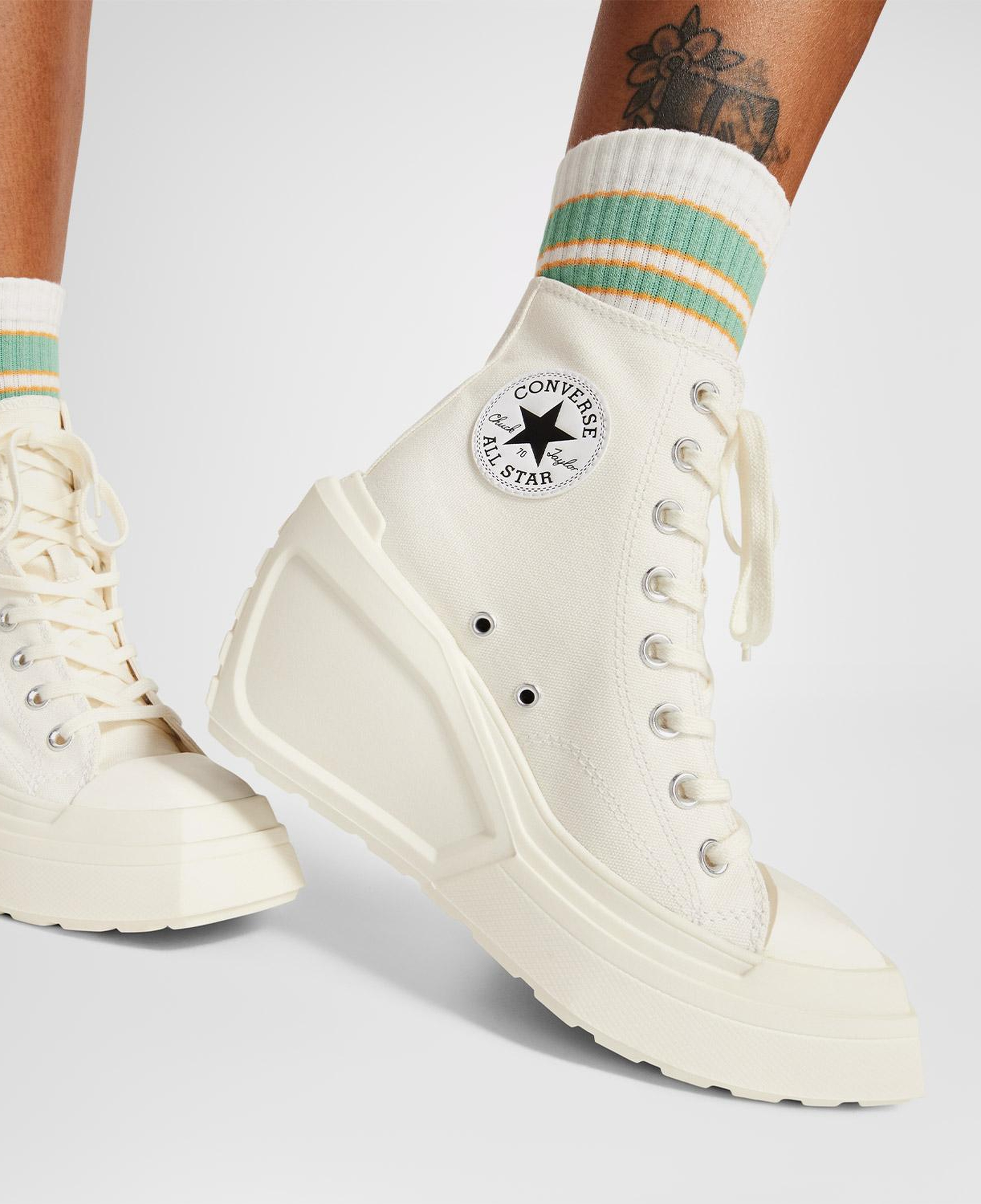 Converse Chuck 70 De Luxe Wedge Kadın Krem Sneaker