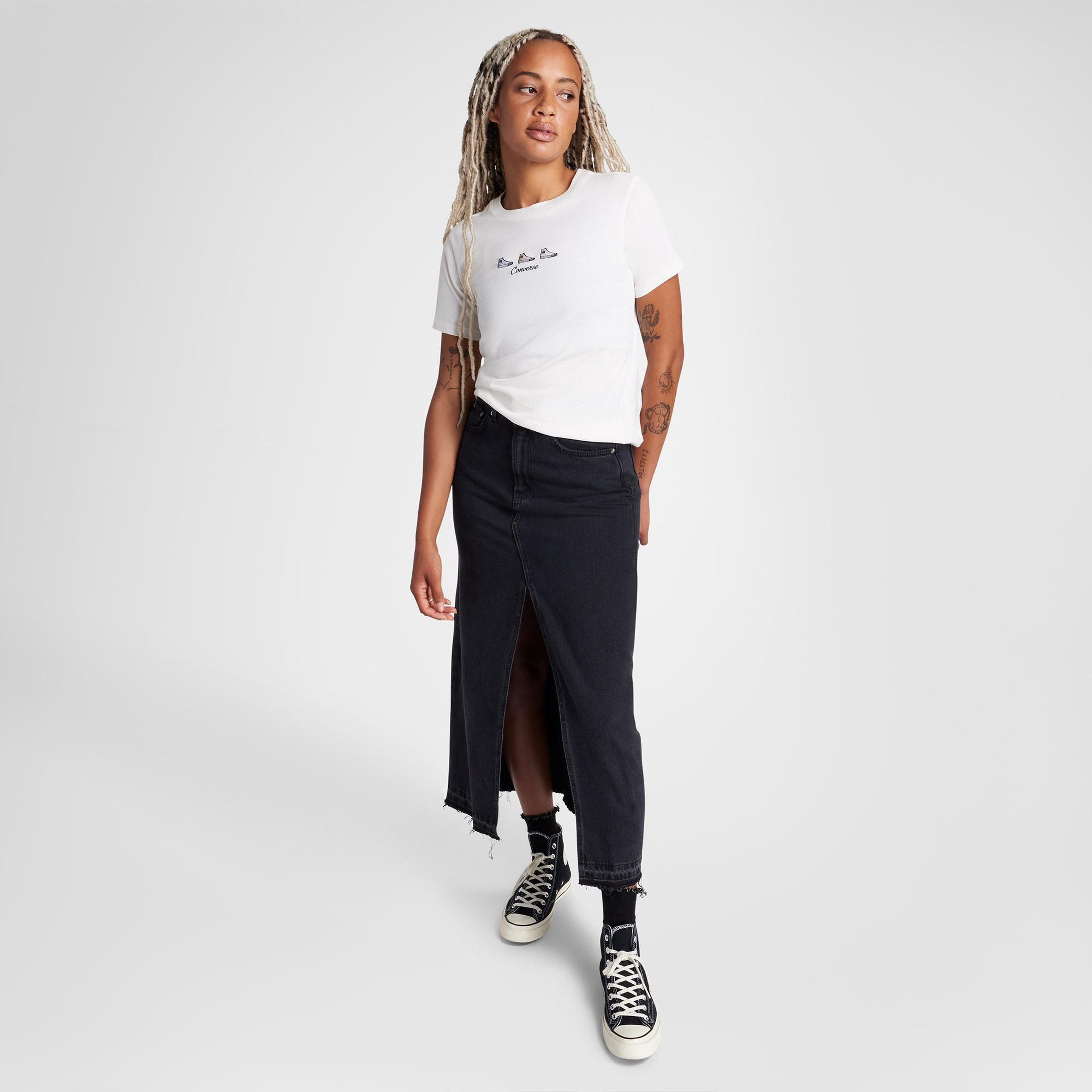 Converse Kadın Beyaz T-Shirt