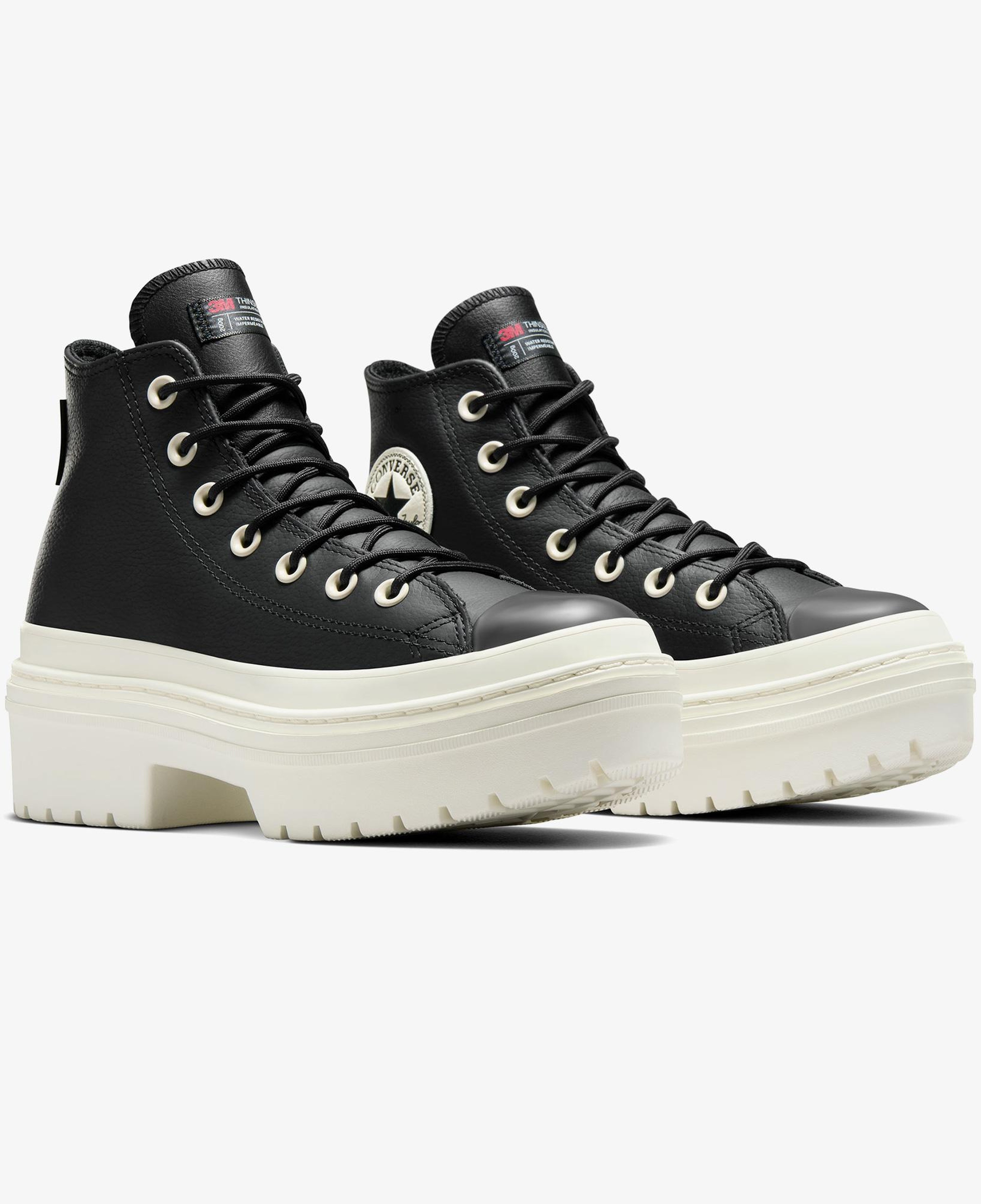 Converse Chuck Taylor All Star Lugged Heel Kadın Siyah Deri Platform Bot