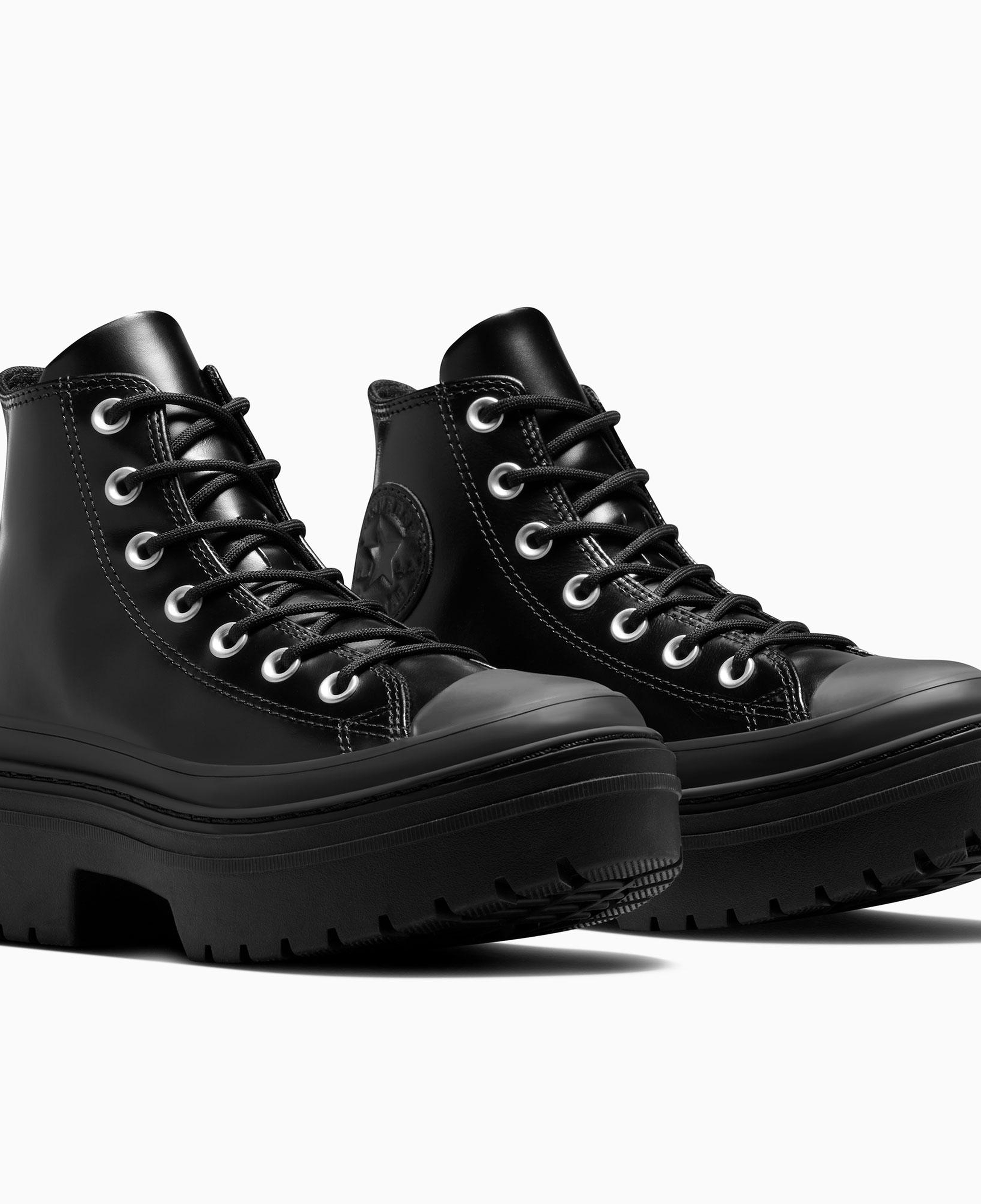 Converse Chuck Taylor All Star Lugged Heel Kadın Siyah Deri Platform Bot