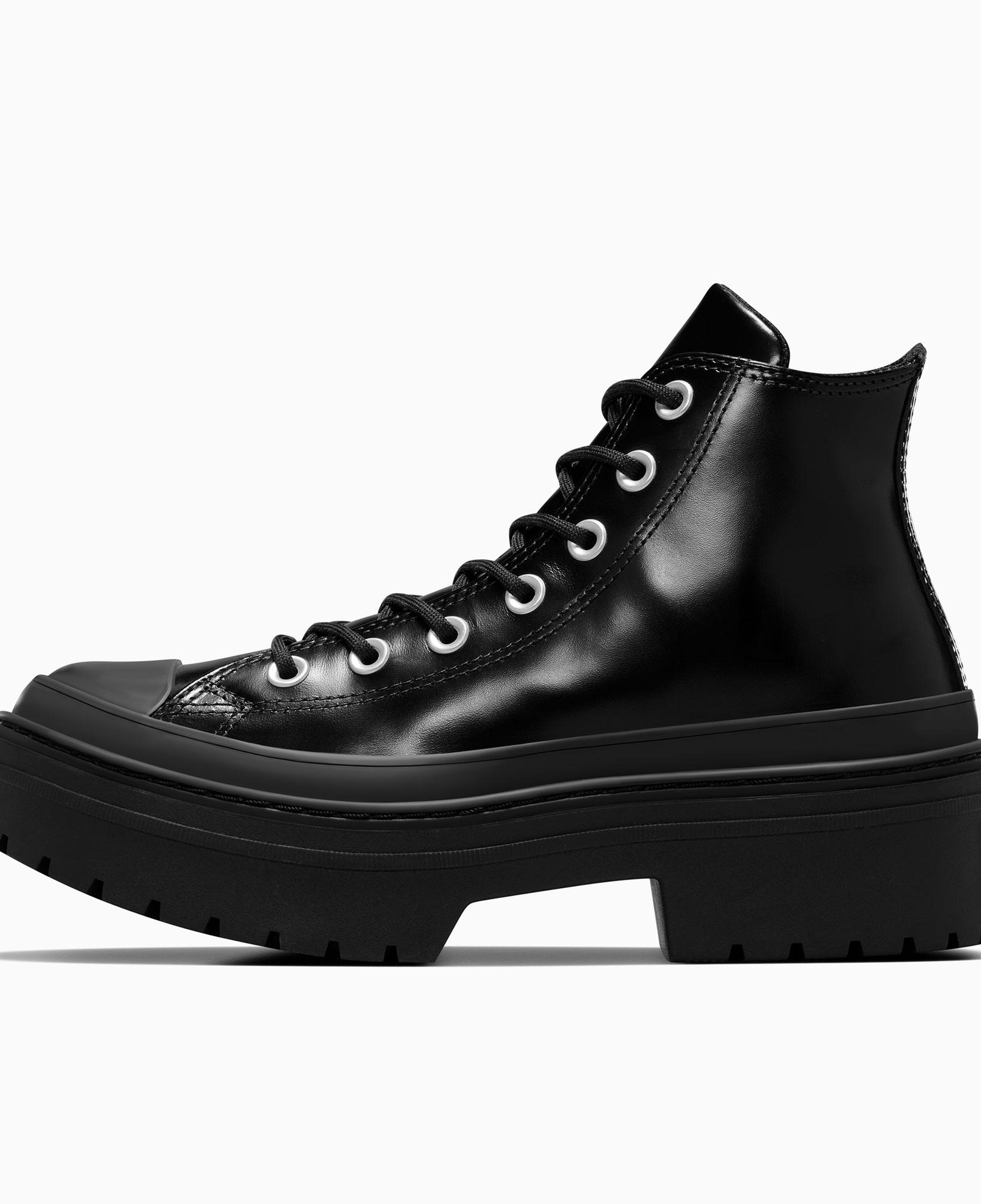 Converse Chuck Taylor All Star Lugged Heel Kadın Siyah Deri Platform Bot