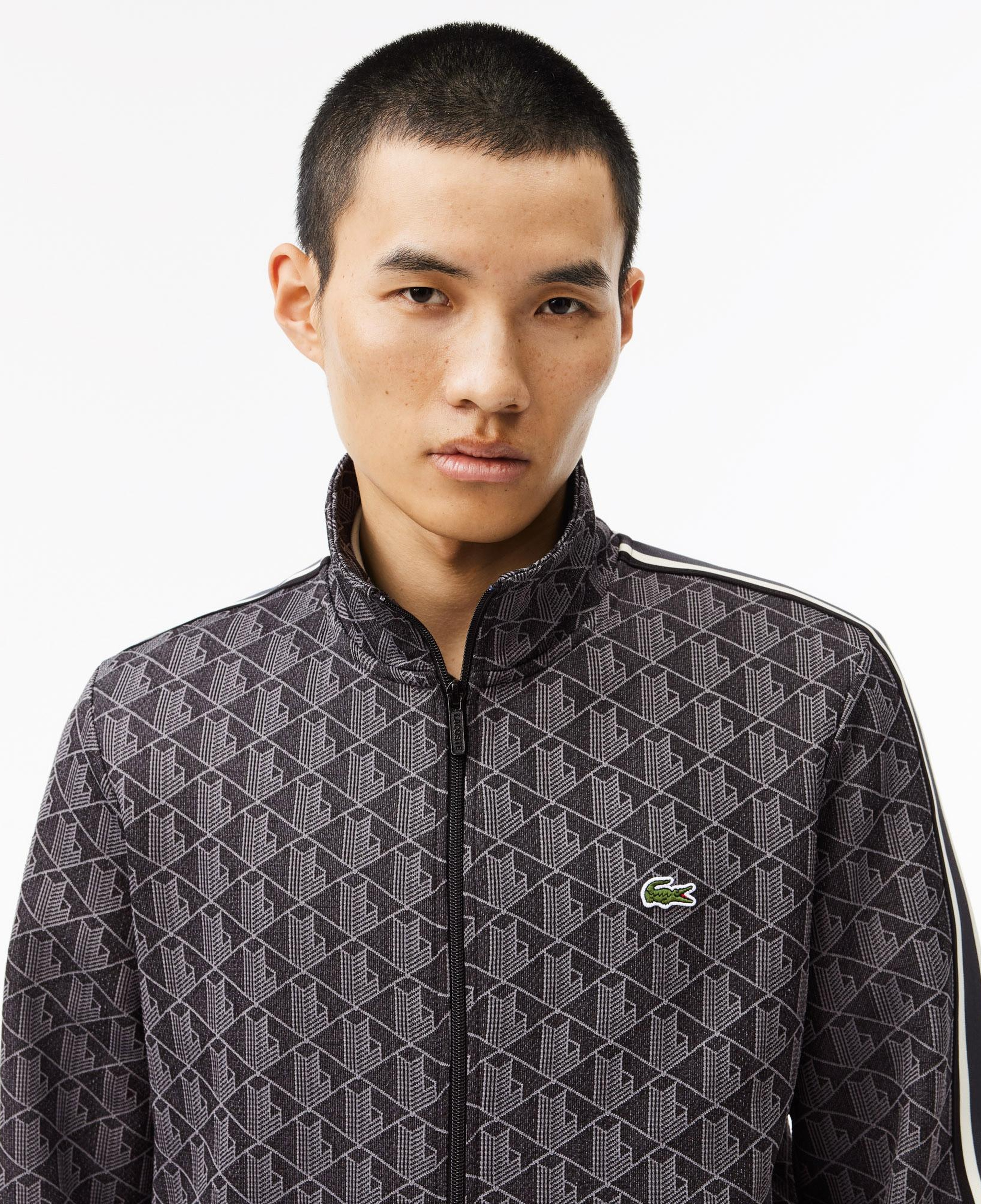 Lacoste Erkek Regular Fit Fermuarlı Monogram Siyah Sweatshirt