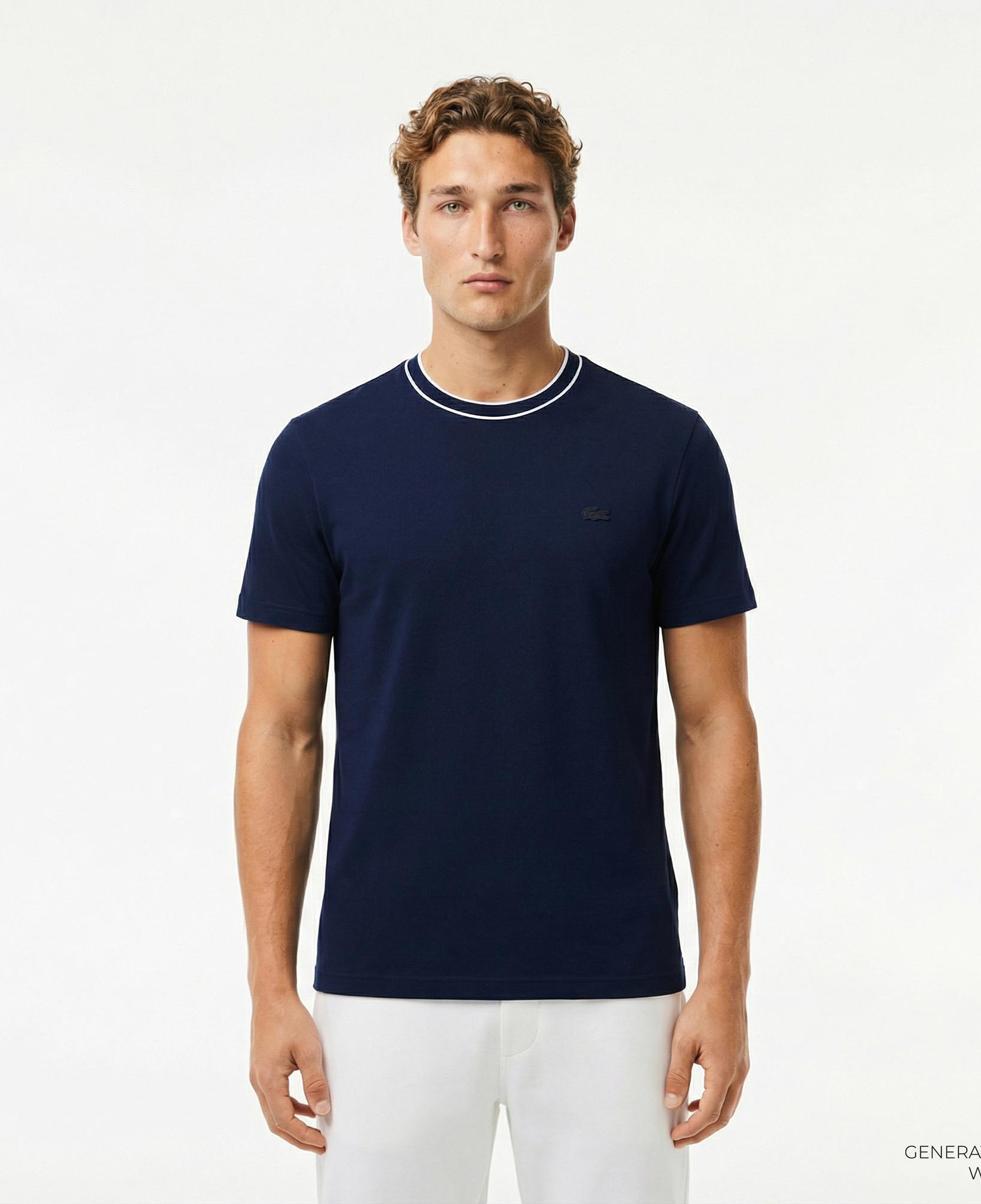 Lacoste Erkek Regular Fit Bisiklet Yaka Lacivert T-Shirt