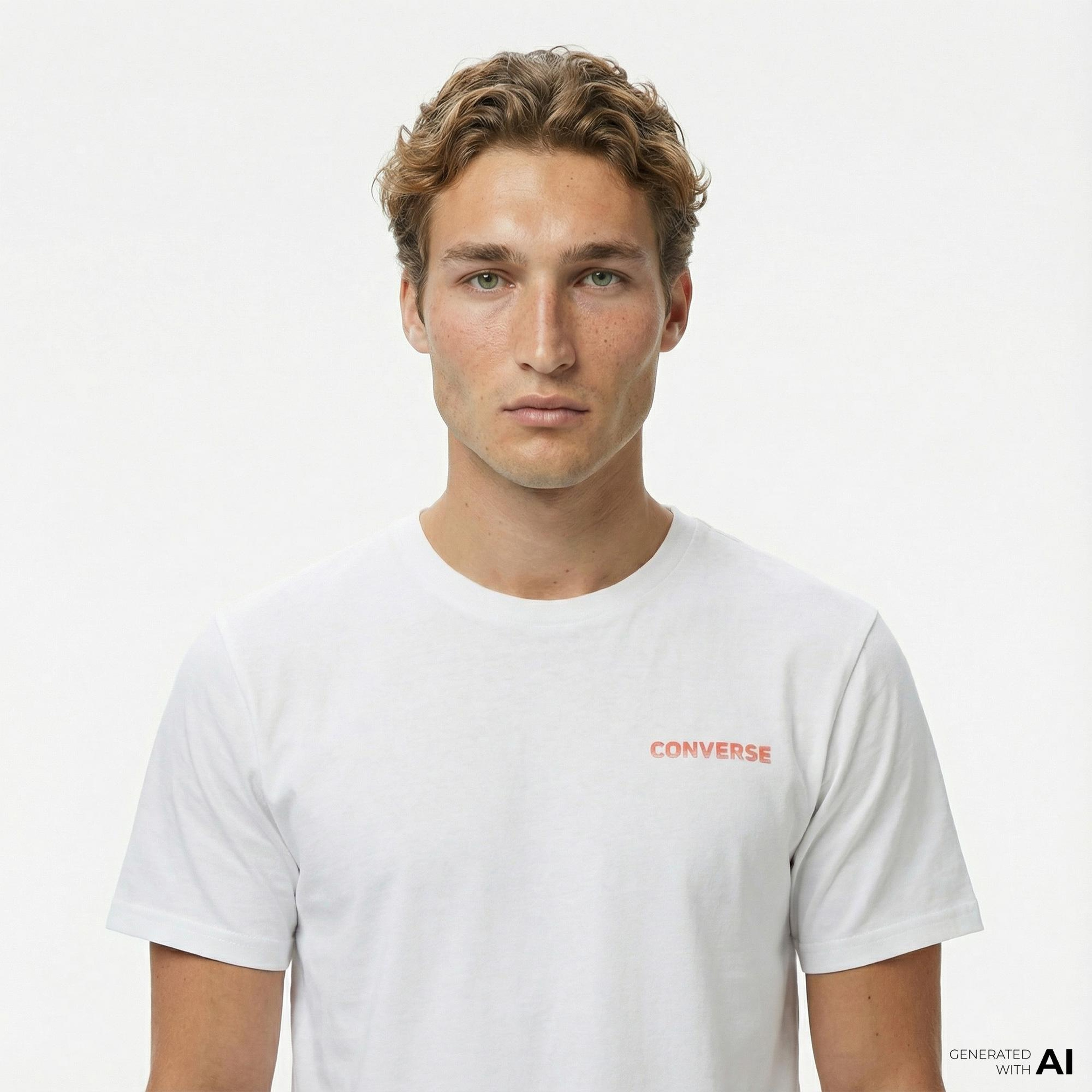 Converse Erkek Grafik Baskılı Beyaz T-Shirt