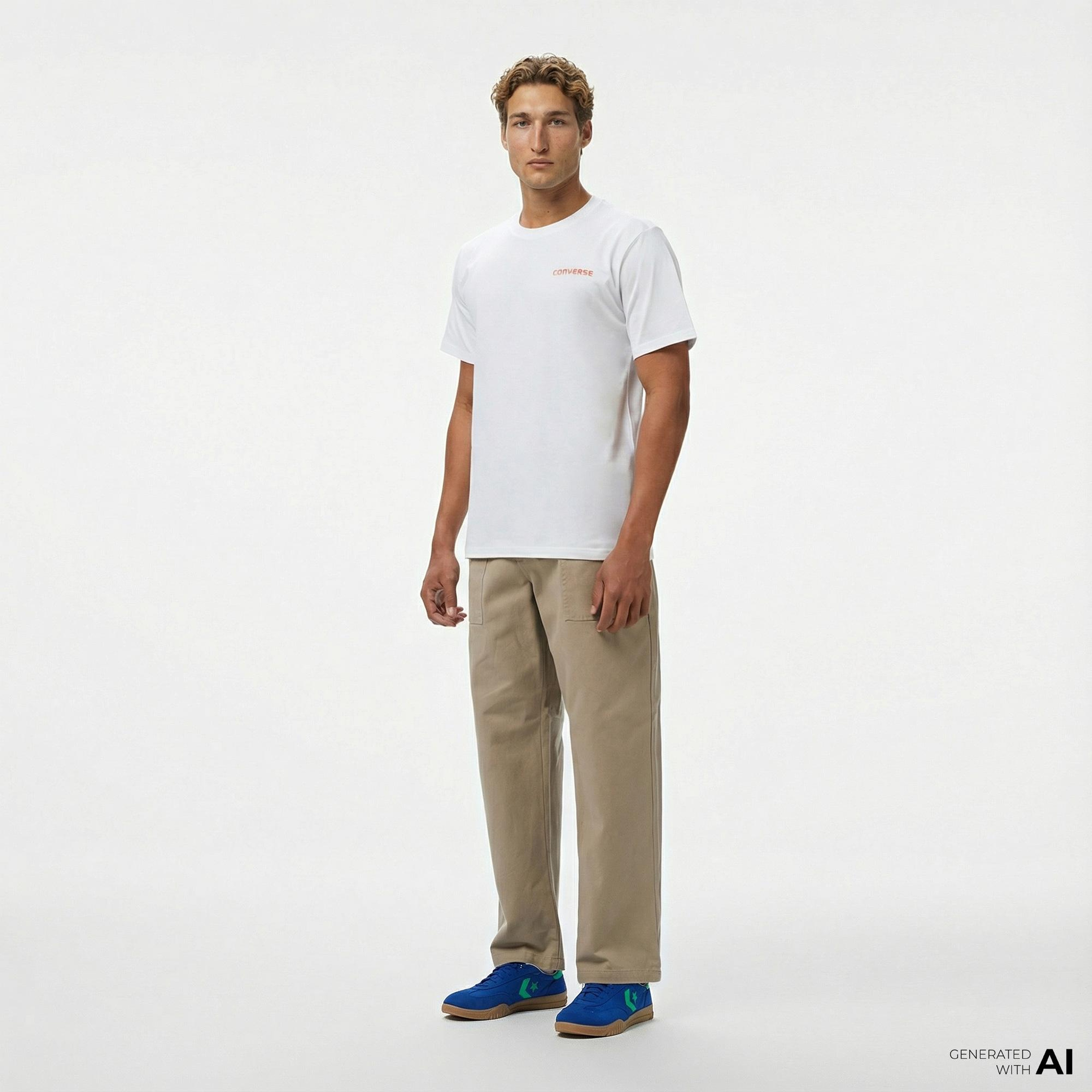 Converse Erkek Grafik Baskılı Beyaz T-Shirt