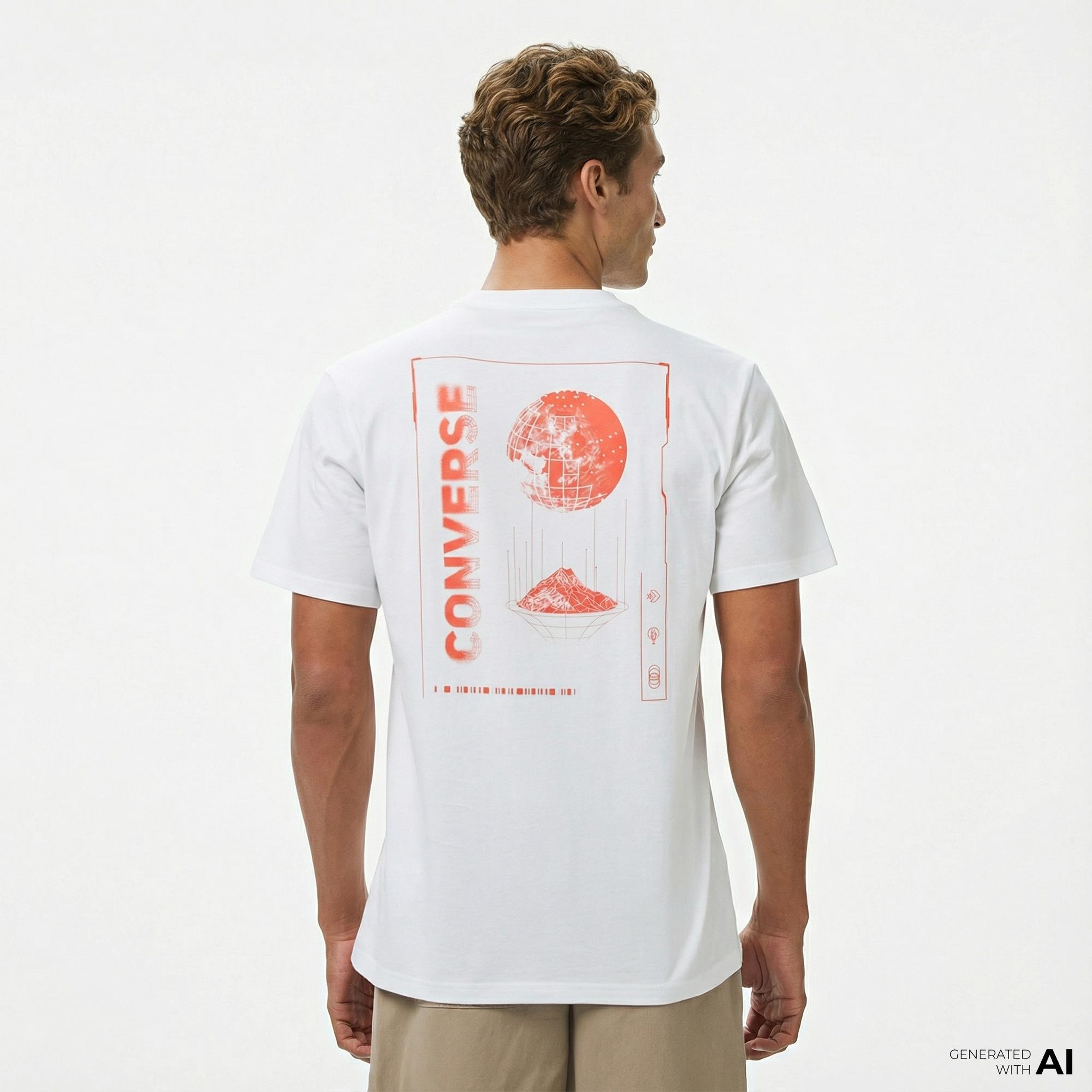 Converse Erkek Grafik Baskılı Beyaz T-Shirt