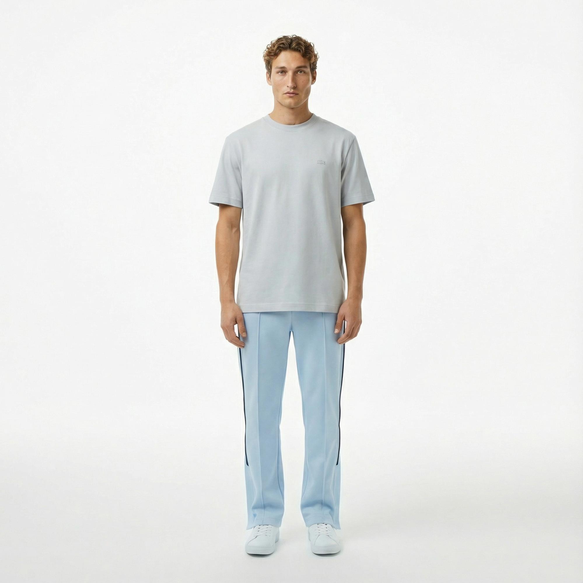 Lacoste Erkek Relaxed Fit Bisiklet Yaka Gri T-Shirt
