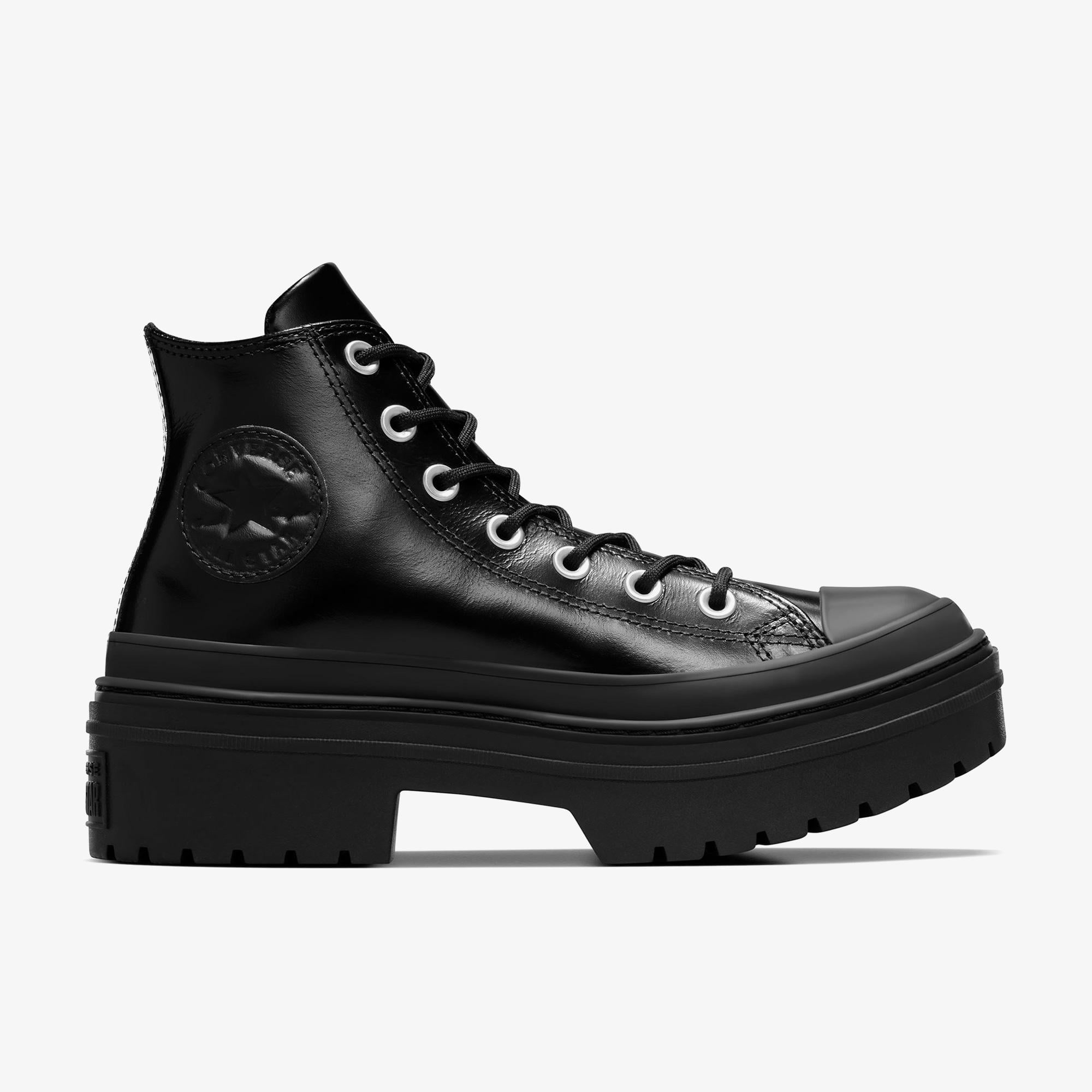 Converse Chuck Taylor All Star Lugged Heel Kadın Siyah Deri Platform Bot