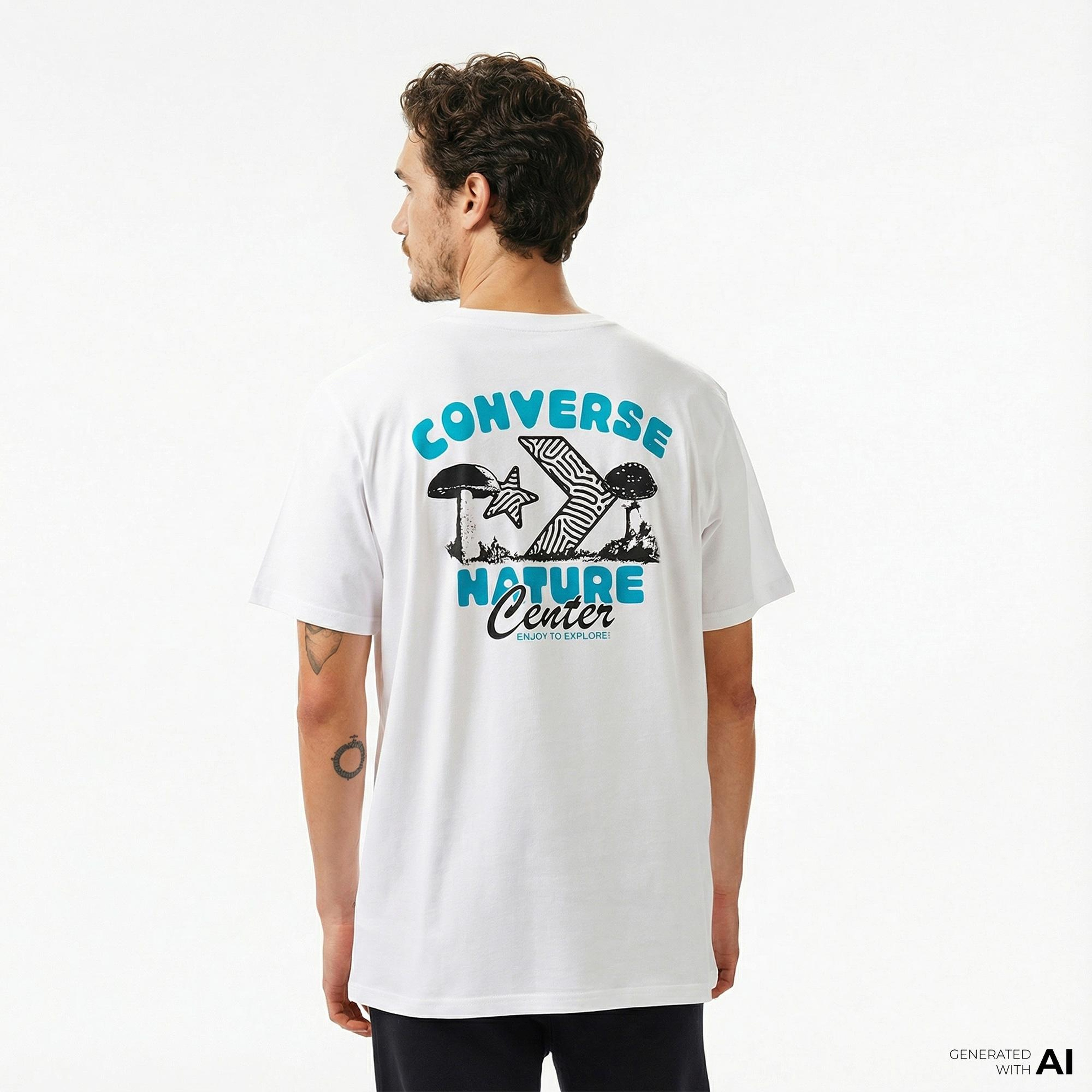 Converse Erkek Grafik Baskılı Beyaz T-Shirt