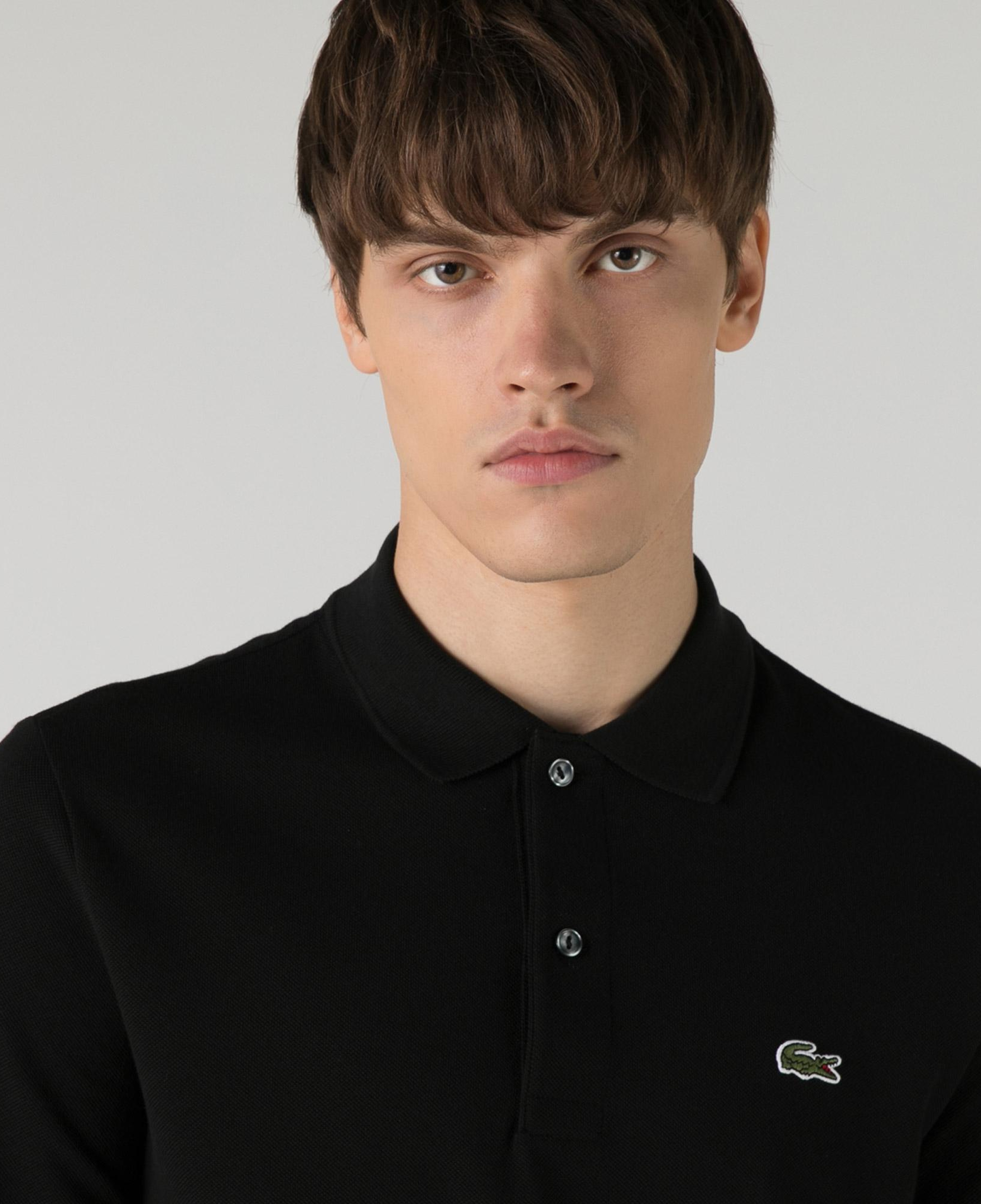 Lacoste L.12.12 Erkek Slim Fit Uzun Kollu Siyah Polo