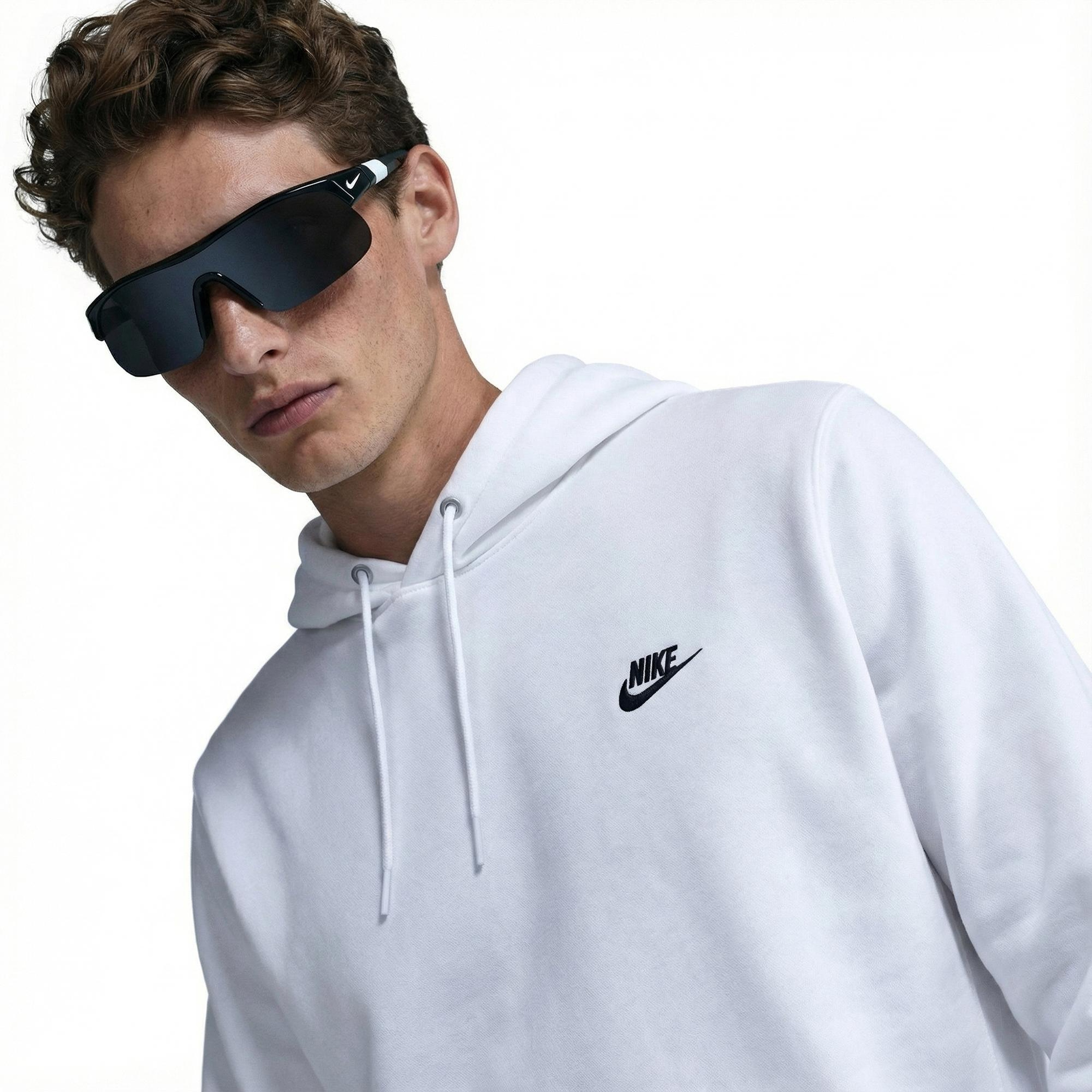 Nike Club Pullover Fleece Erkek Beyaz Hoodie
