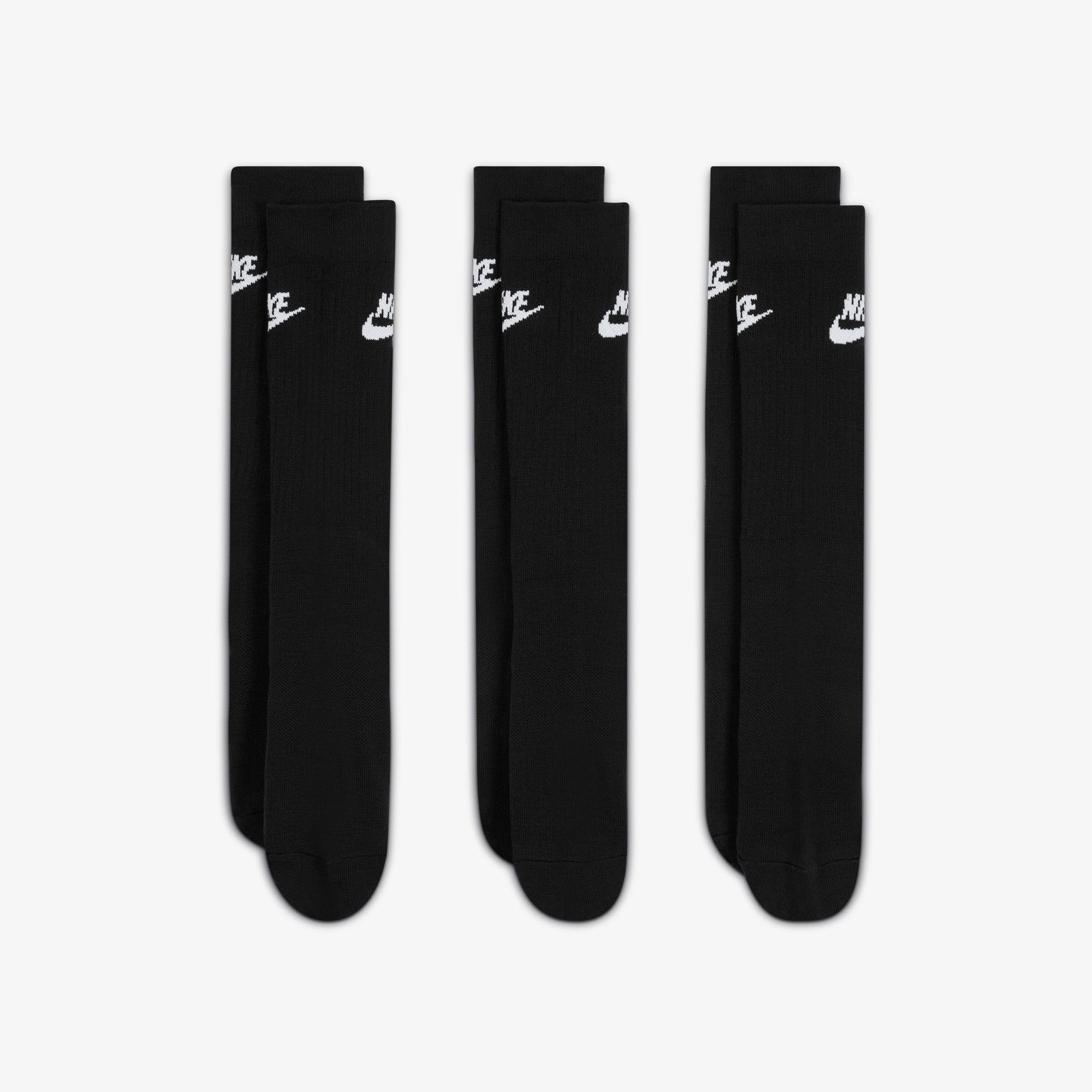 Nike Sportswear Everyday Essential Cr 3'lü Unisex Siyah Çorap