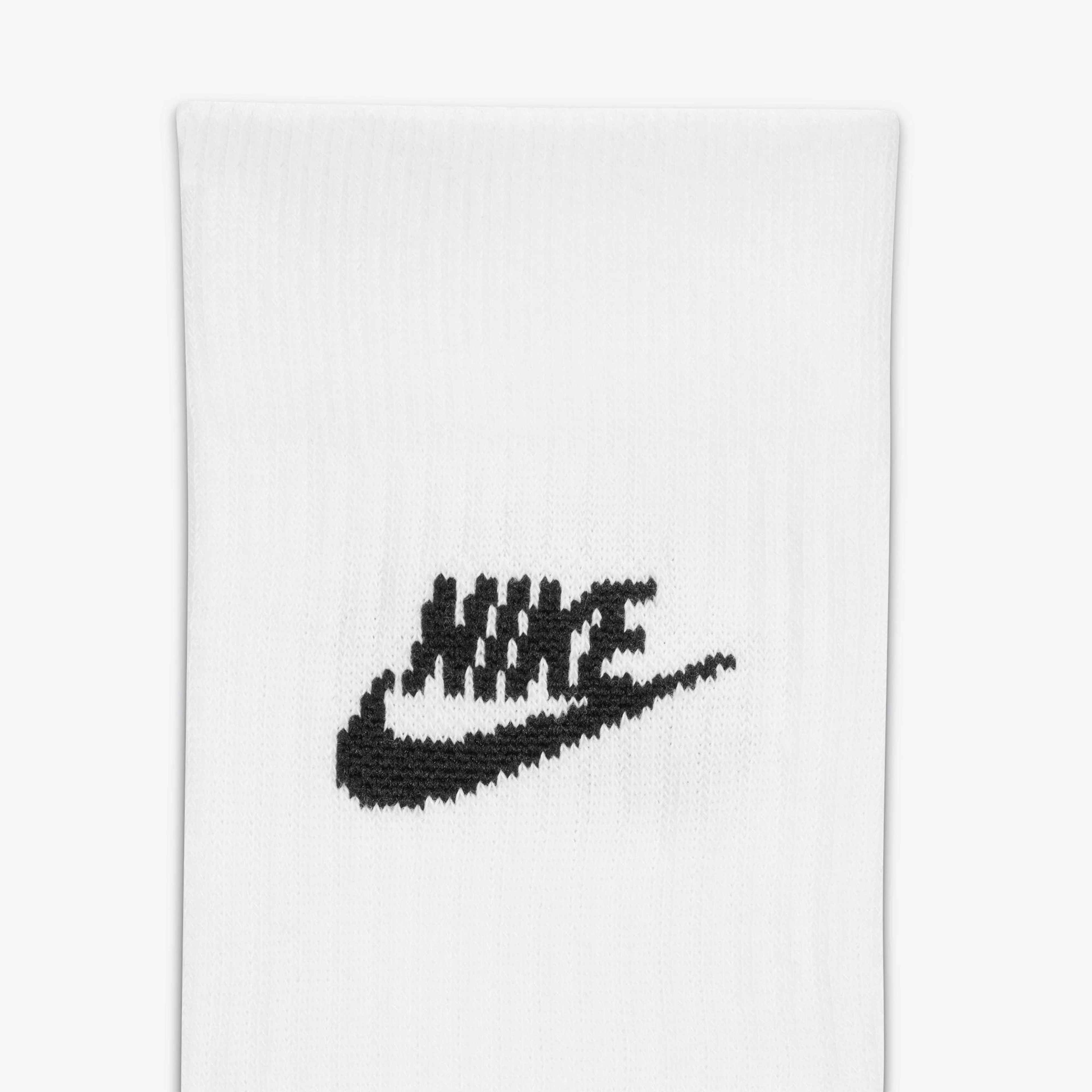 Nike Sportswear Everyday Essential Cr 3'lü Unisex Beyaz Çorap