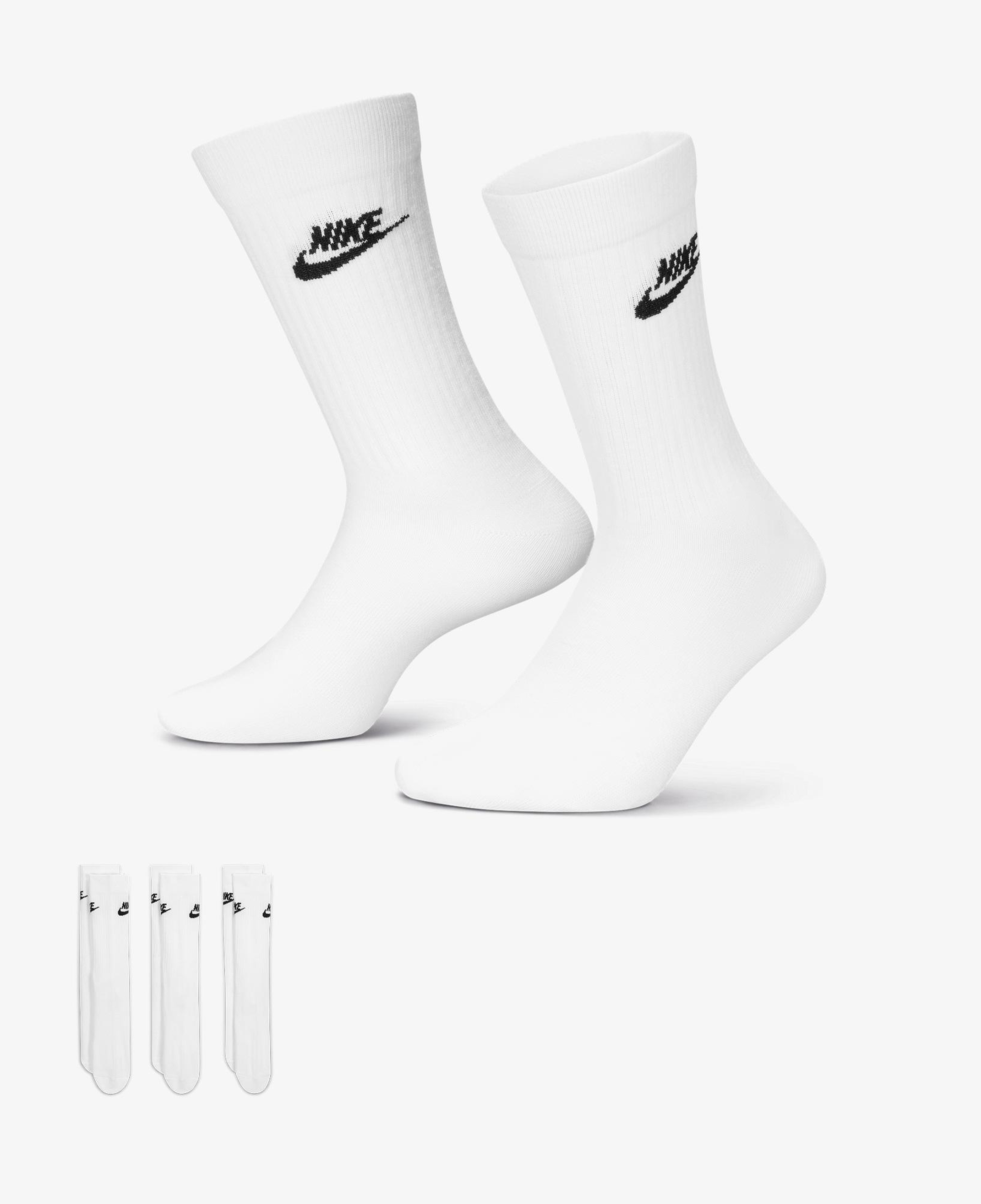 Nike Sportswear Everyday Essential Cr 3'lü Unisex Beyaz Çorap