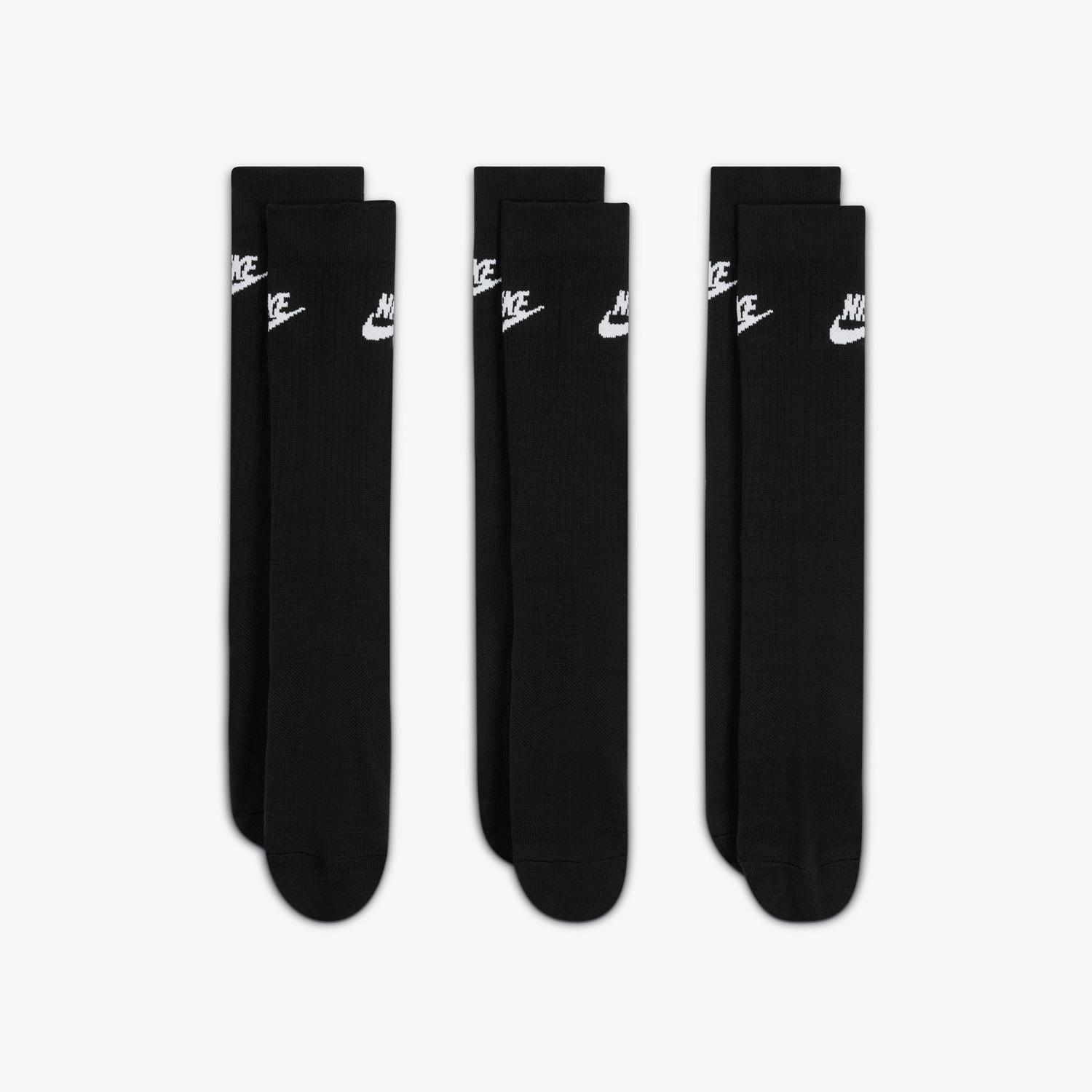 Nike Sportswear Everyday Essential Cr 3'lü Unisex Siyah Çorap