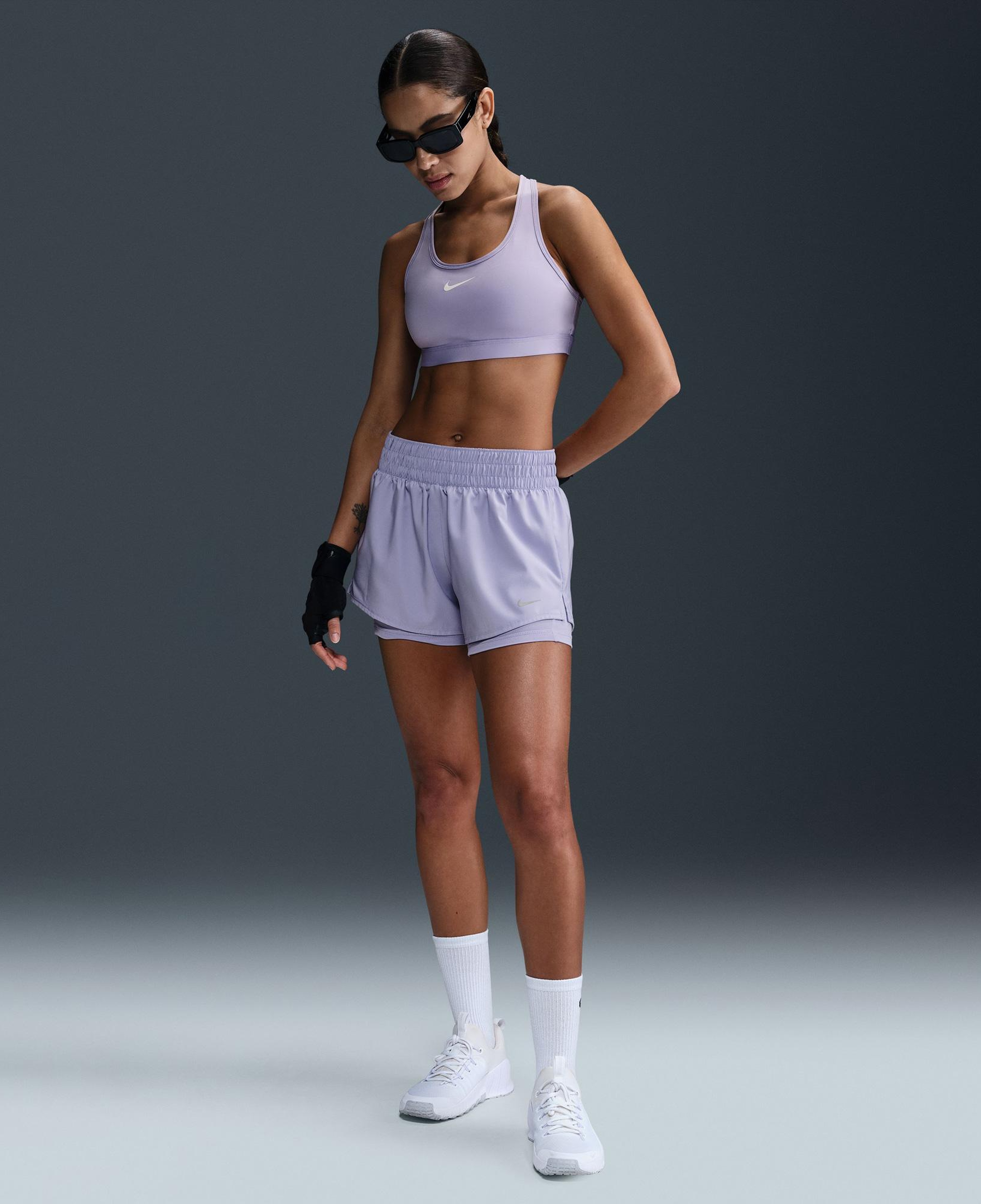 Nike One Dri-Fit 8 cm Kadın Mor Şort