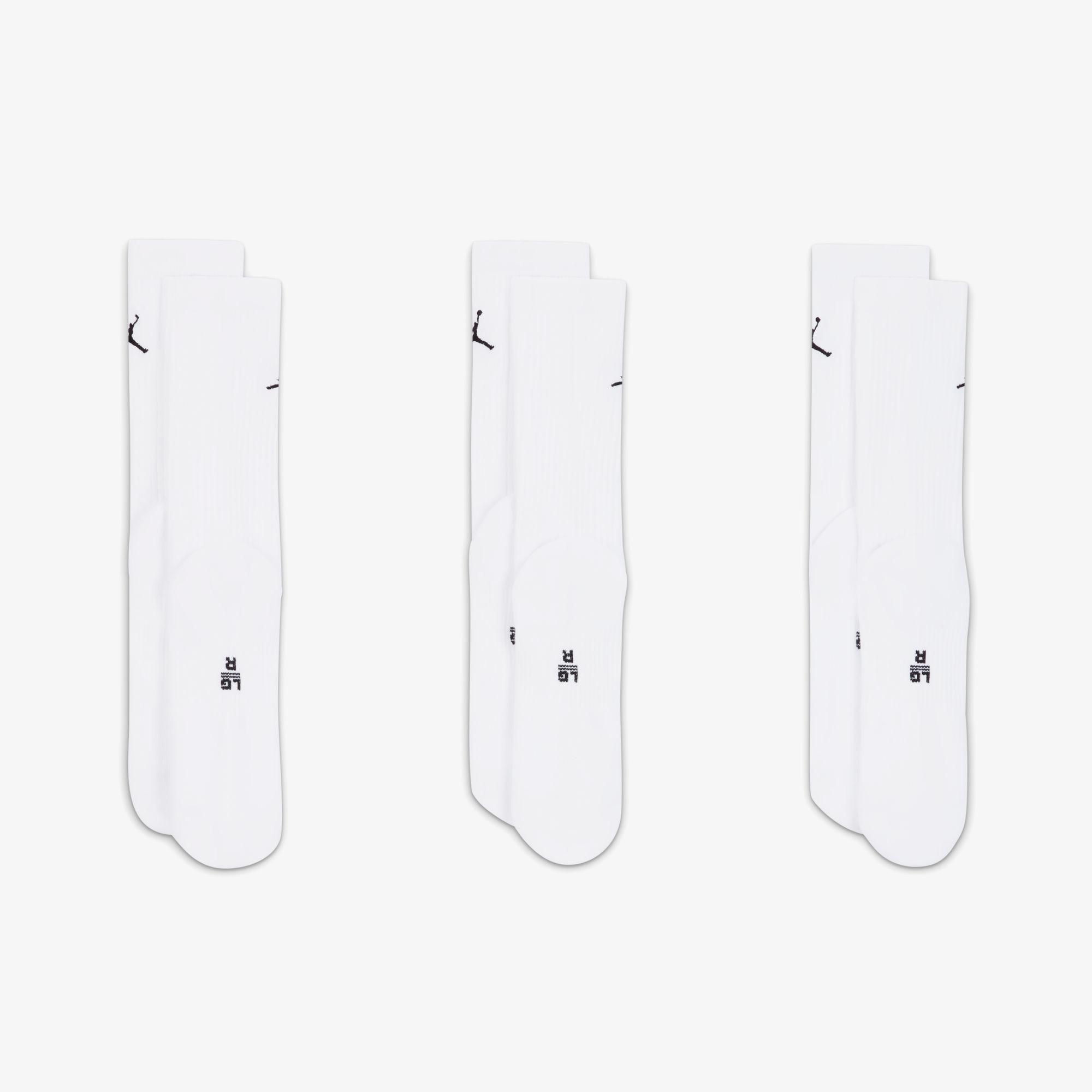 Jordan Cush Poly 3' lü Unisex Beyaz Çorap