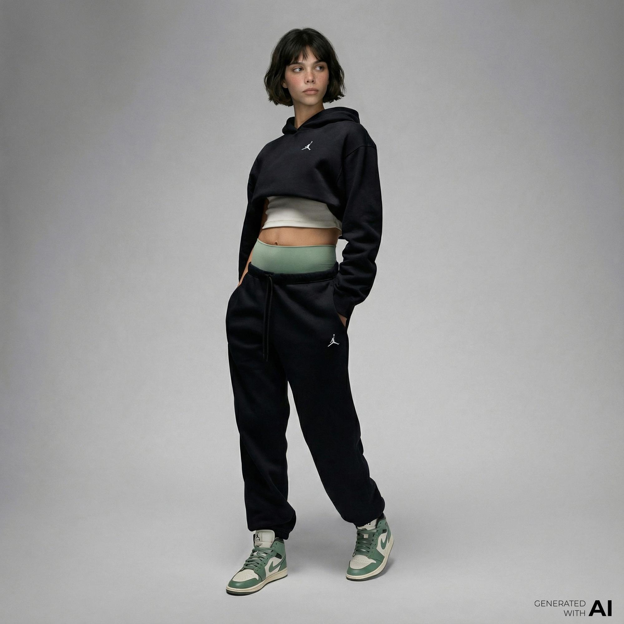 Jordan Brooklyn Fleece Kadın Siyah Eşofman Altı