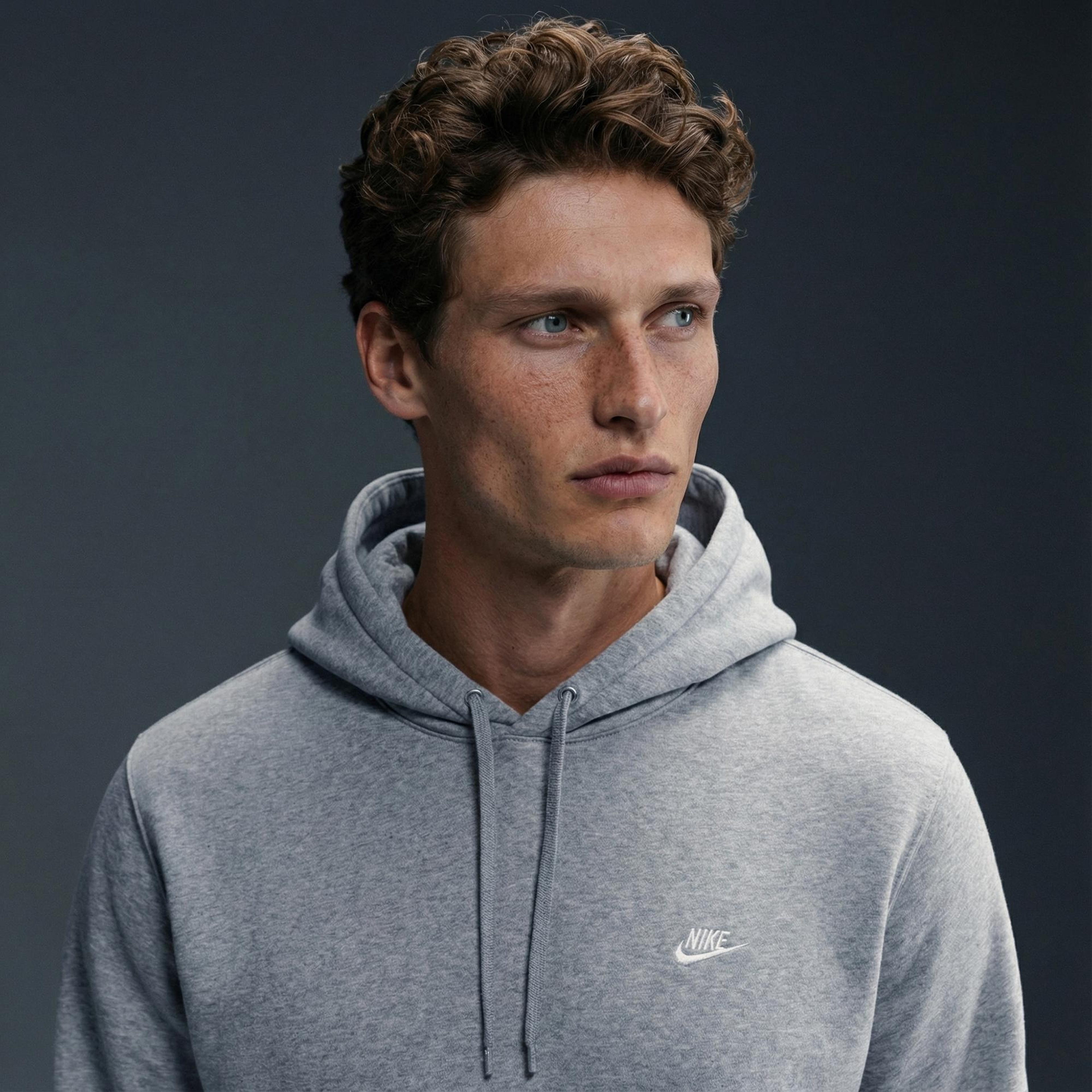 Nike Club Pullover Fleece Erkek Gri Hoodie