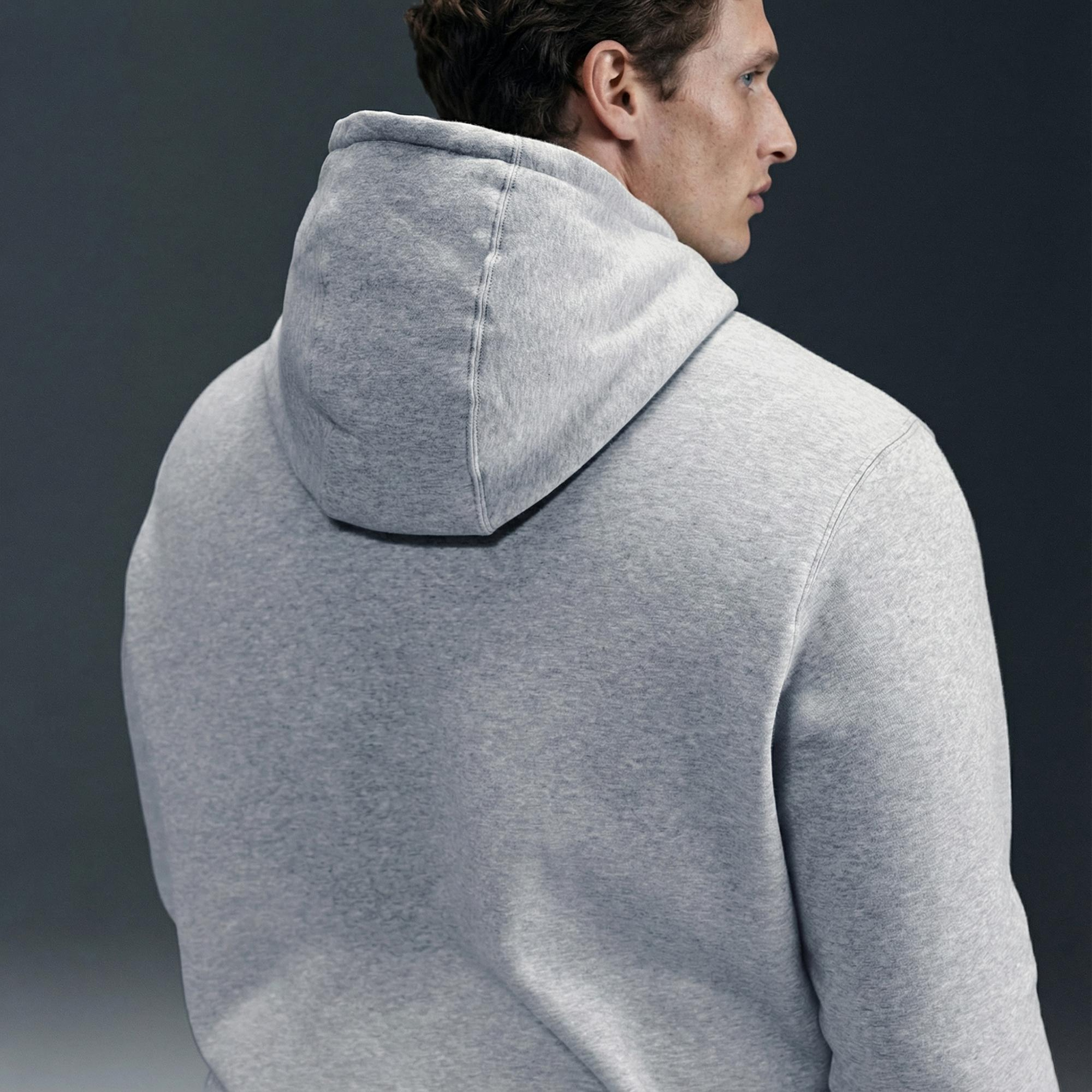 Nike Club Pullover Fleece Erkek Gri Hoodie