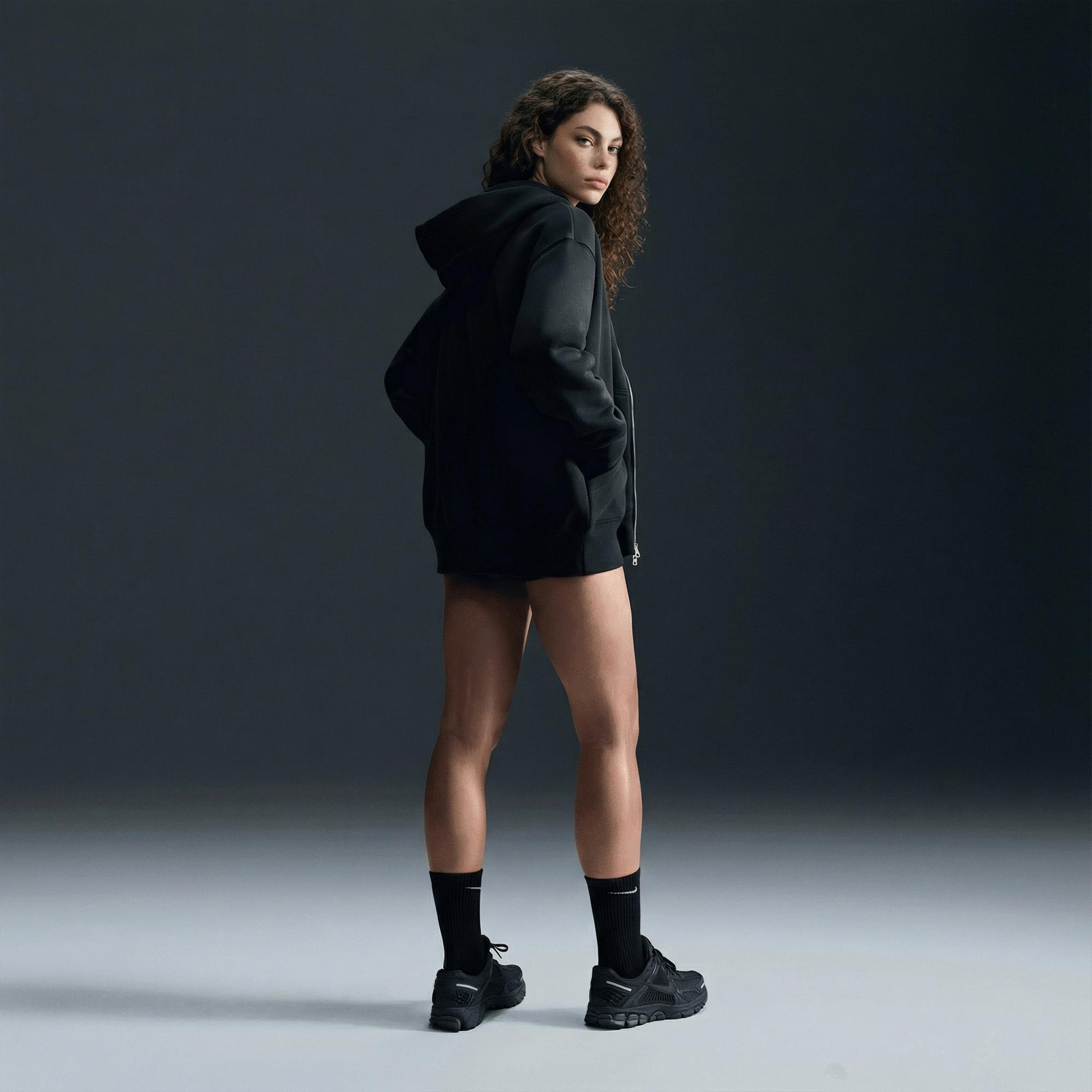 Nike Sportswear Phoenix Fleece Oversize Kadın Siyah Hoodie