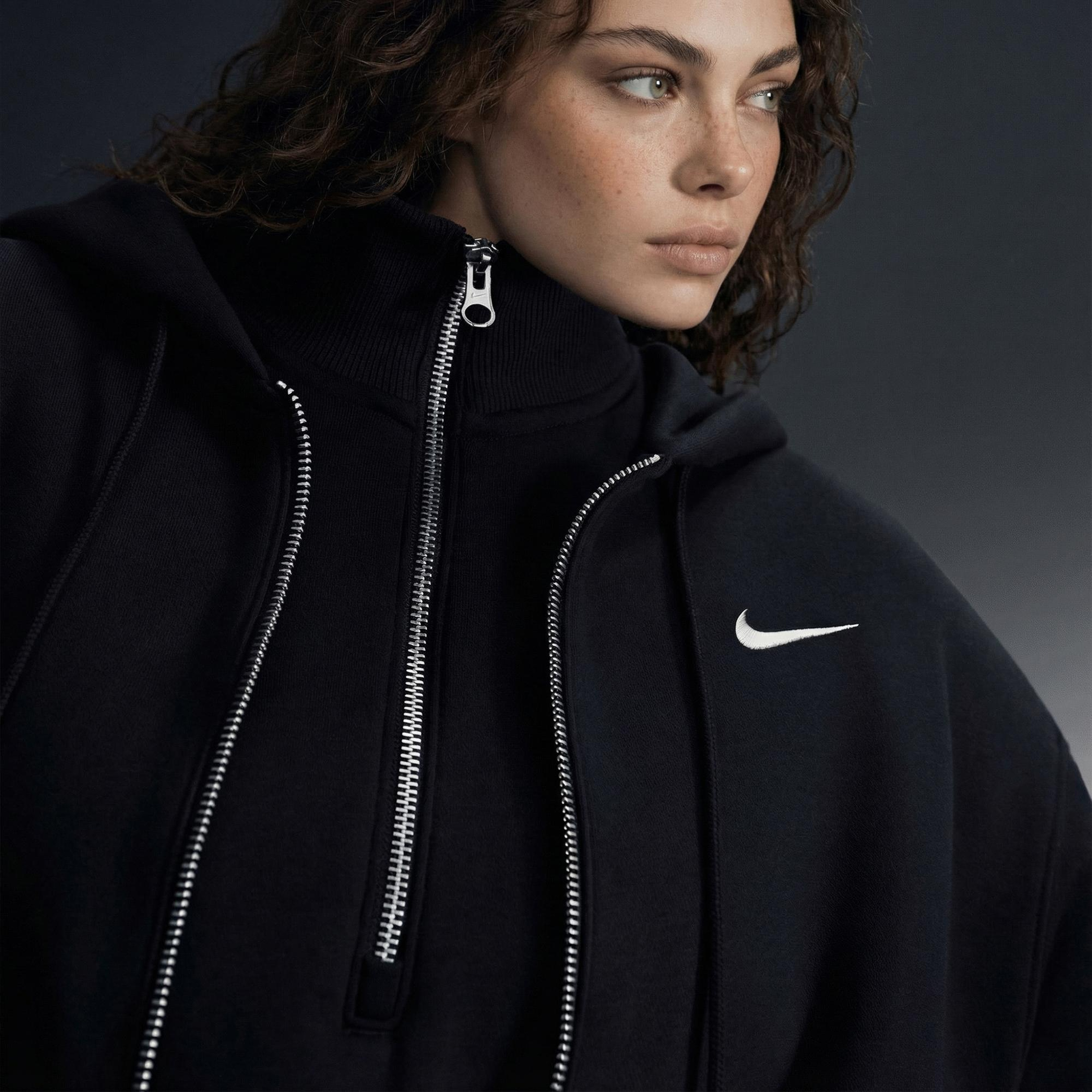 Nike Sportswear Phoenix Fleece Oversize Kadın Siyah Hoodie