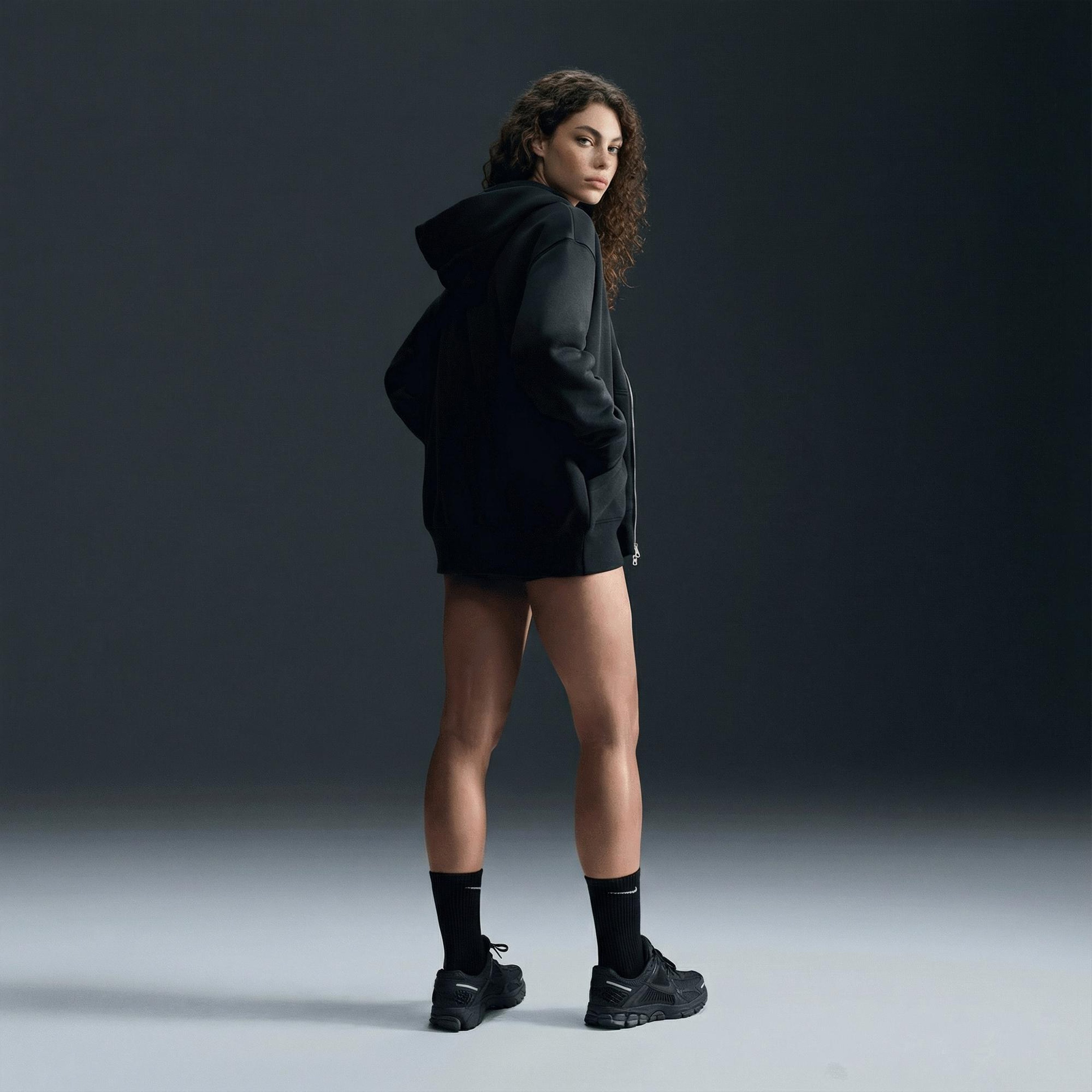 Nike Sportswear Phoenix Fleece Oversize Kadın Siyah Hoodie