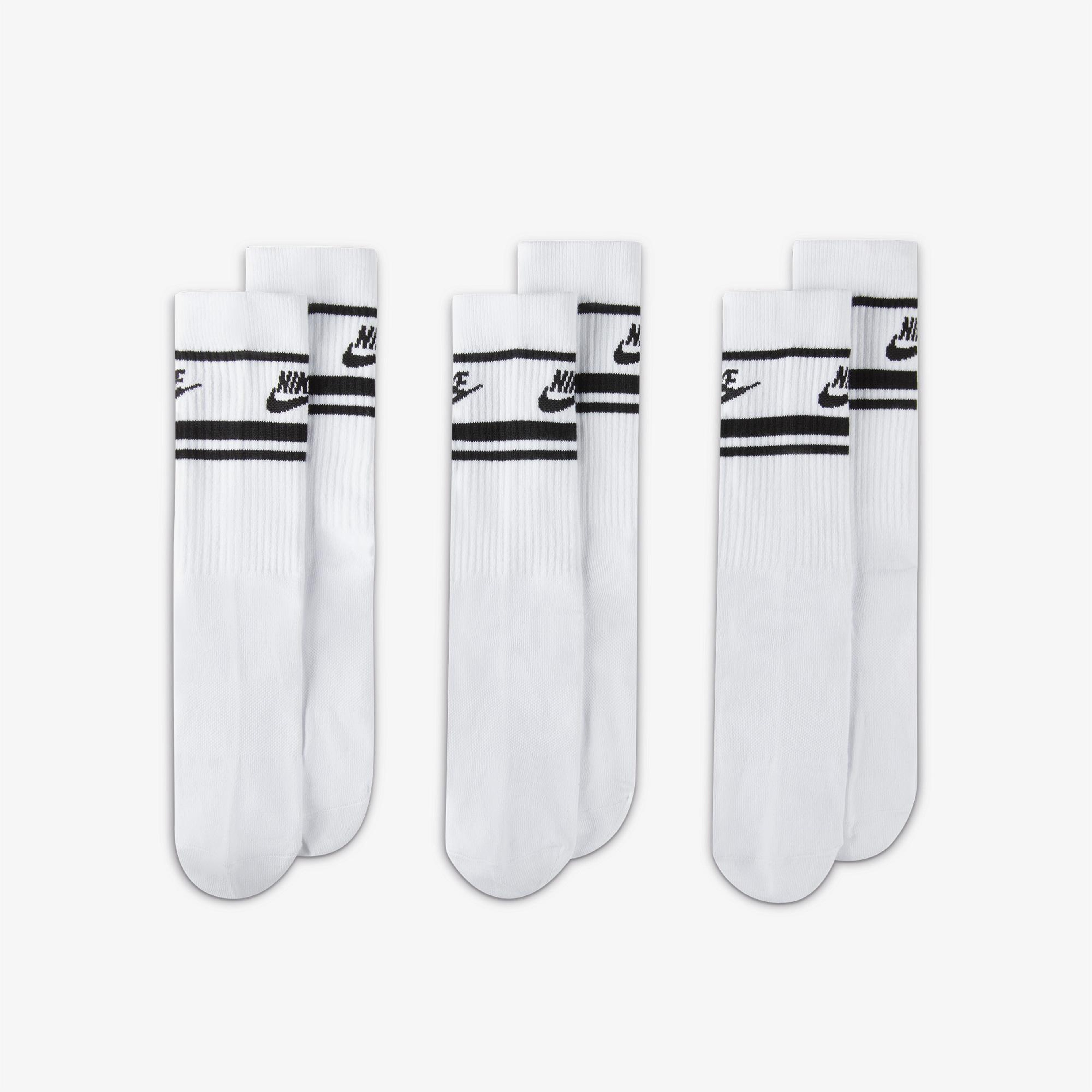 Nike Sportswear Everyday Essential Cr 3'lü Unisex Beyaz Çorap