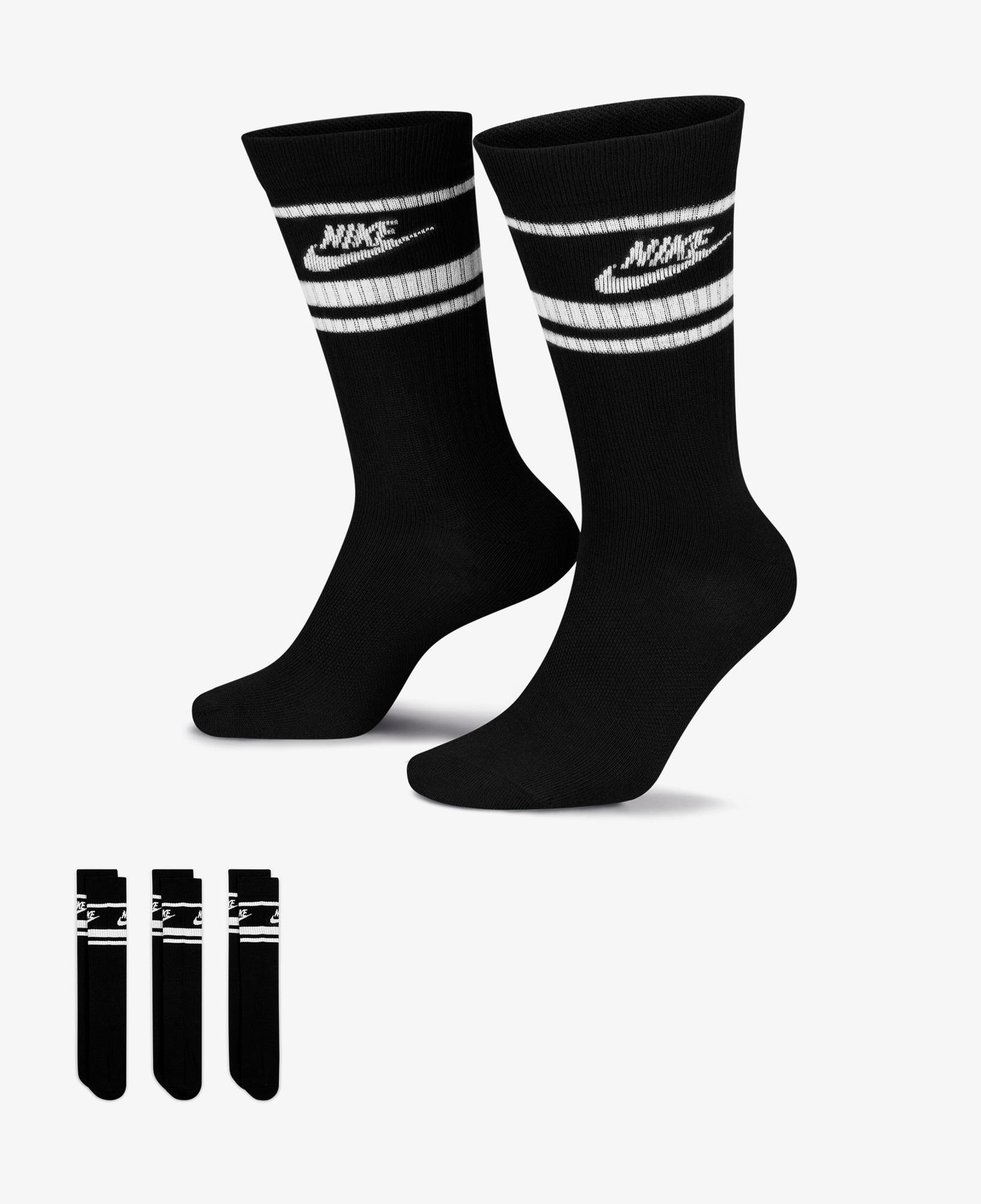 Nike Sportswear Everyday Essential Cr Unisex 3'lü Siyah Çorap