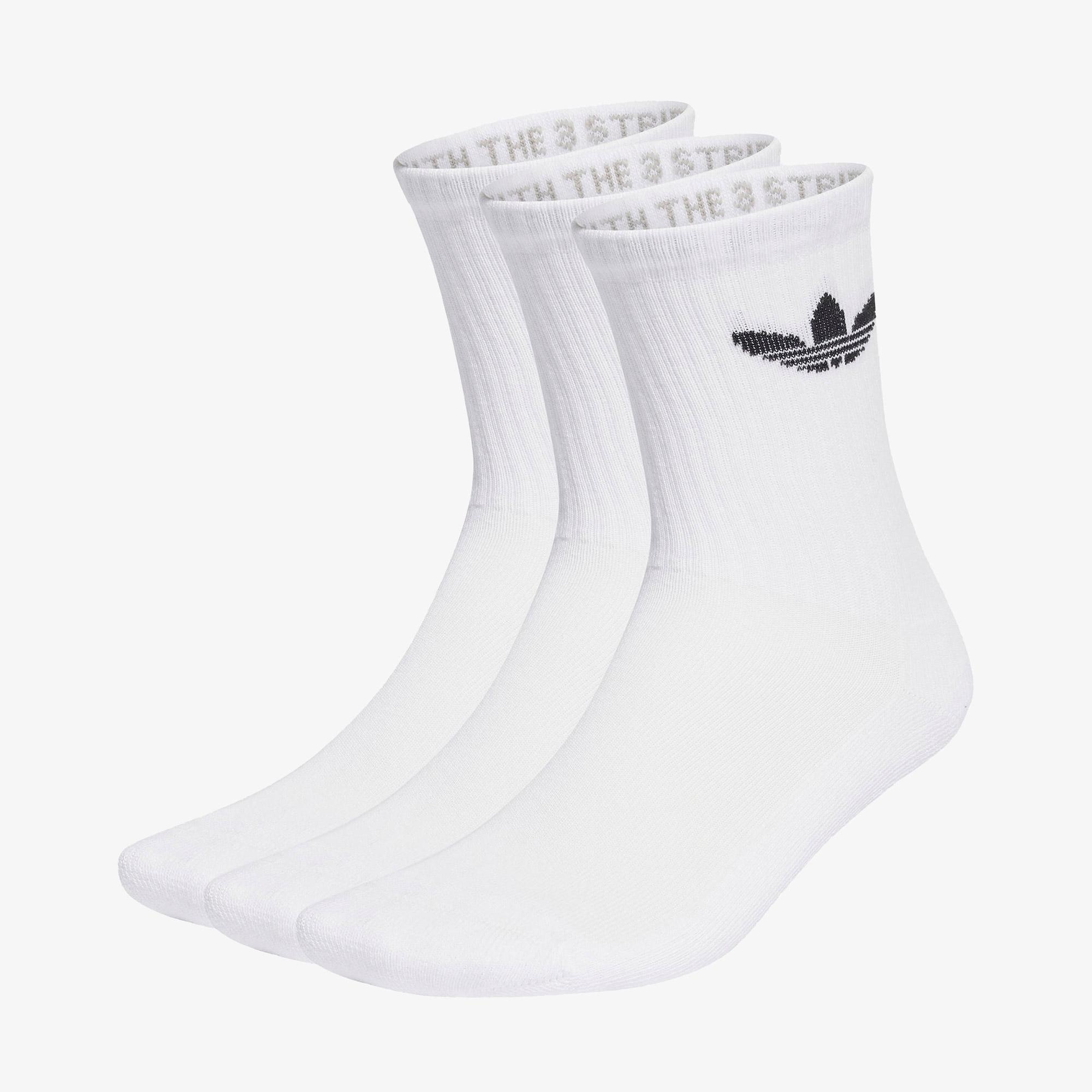 adidas Trefoil Cushion Crew 3' lü Unisex Beyaz Çorap