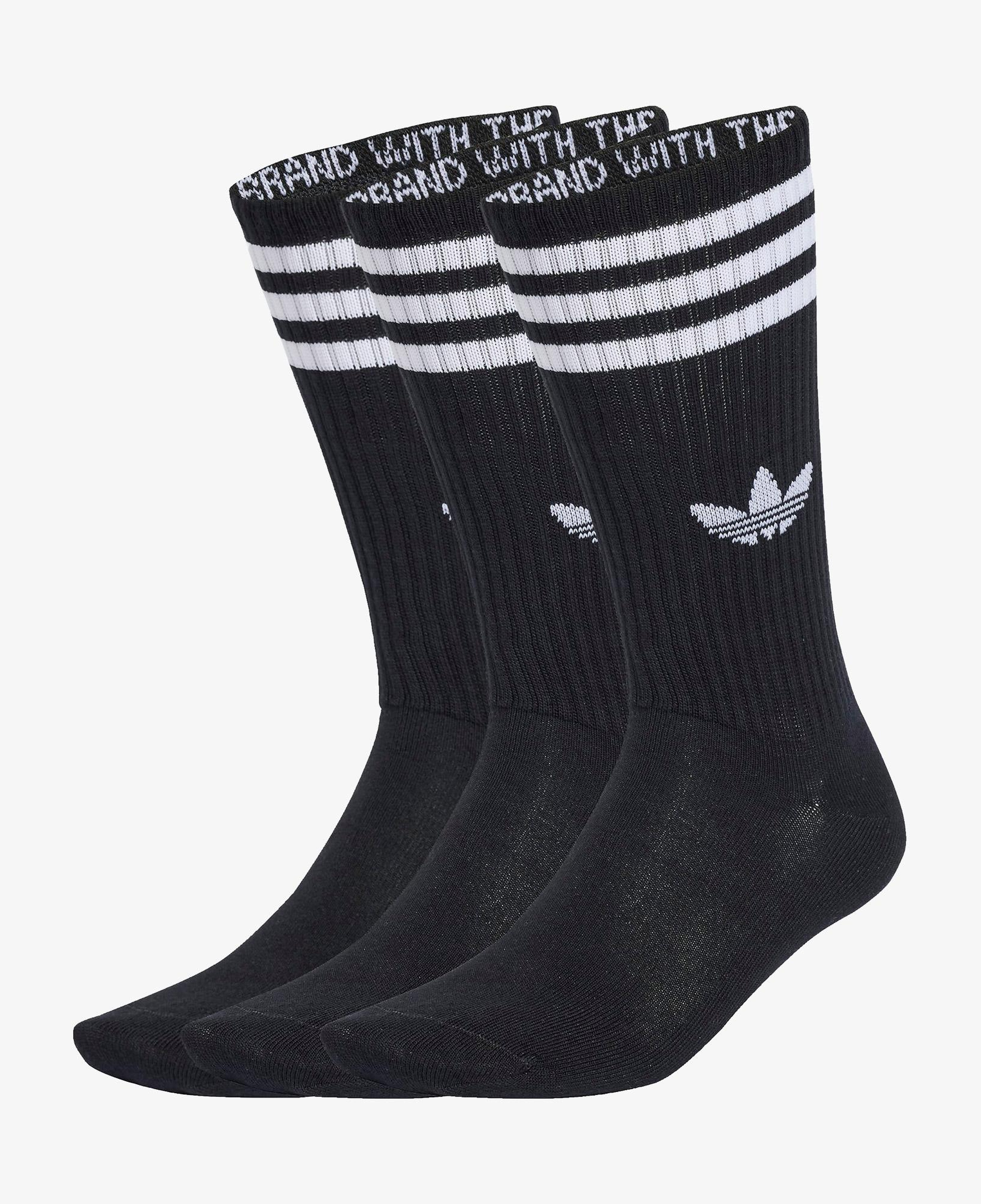 adidas 3-Stripes High Crew 3' lü Unisex Siyah Çorap