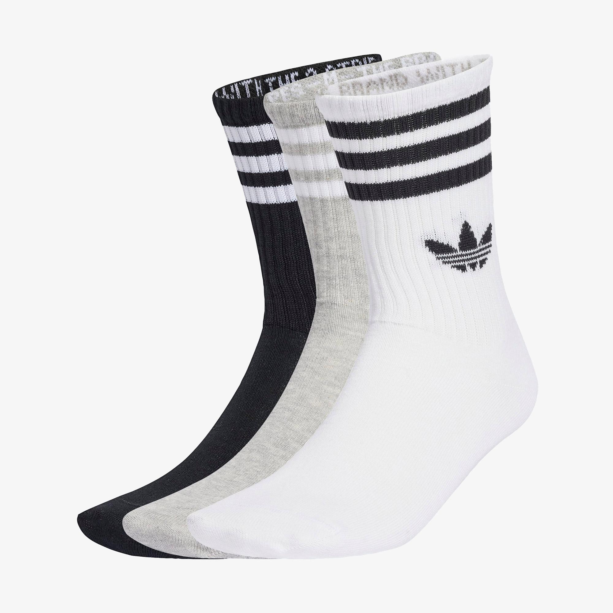 adidas 3-Stripes Crew 3' lü Unisex Beyaz Çorap