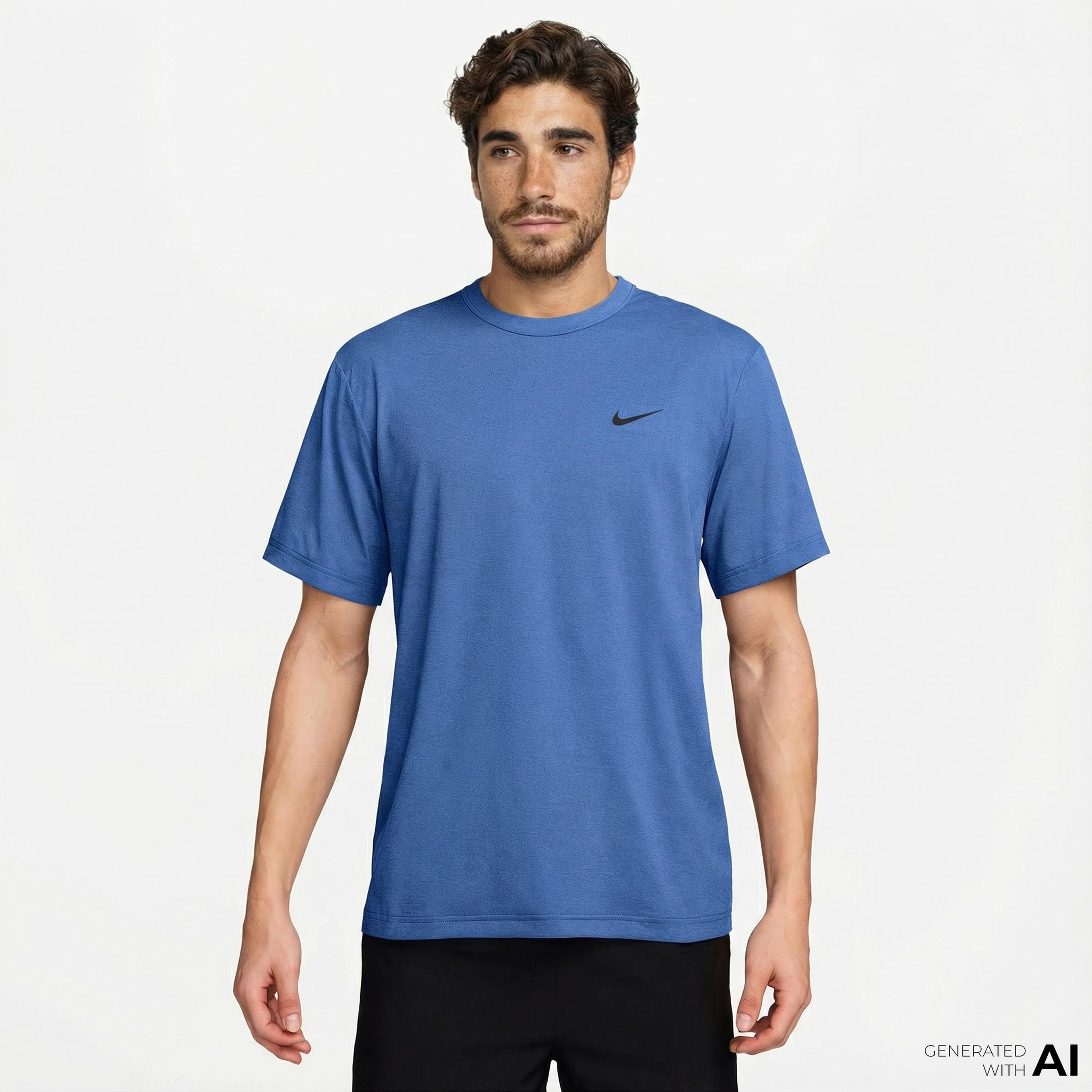 Nike Dri-Fit Hyverse Erkek Mavi T-Shirt