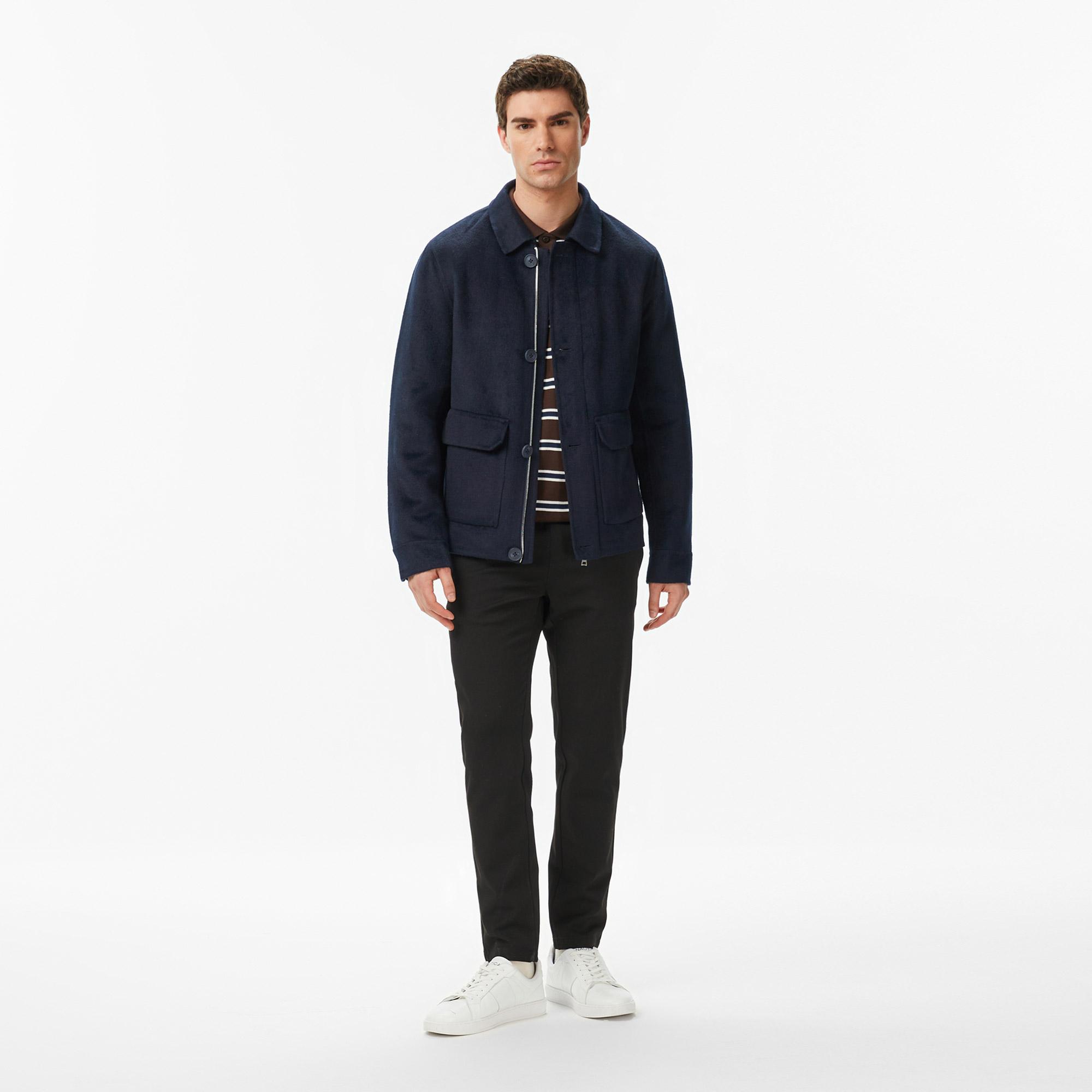 Nautica Erkek Lacivert Regular Fit Kaşe Ceket