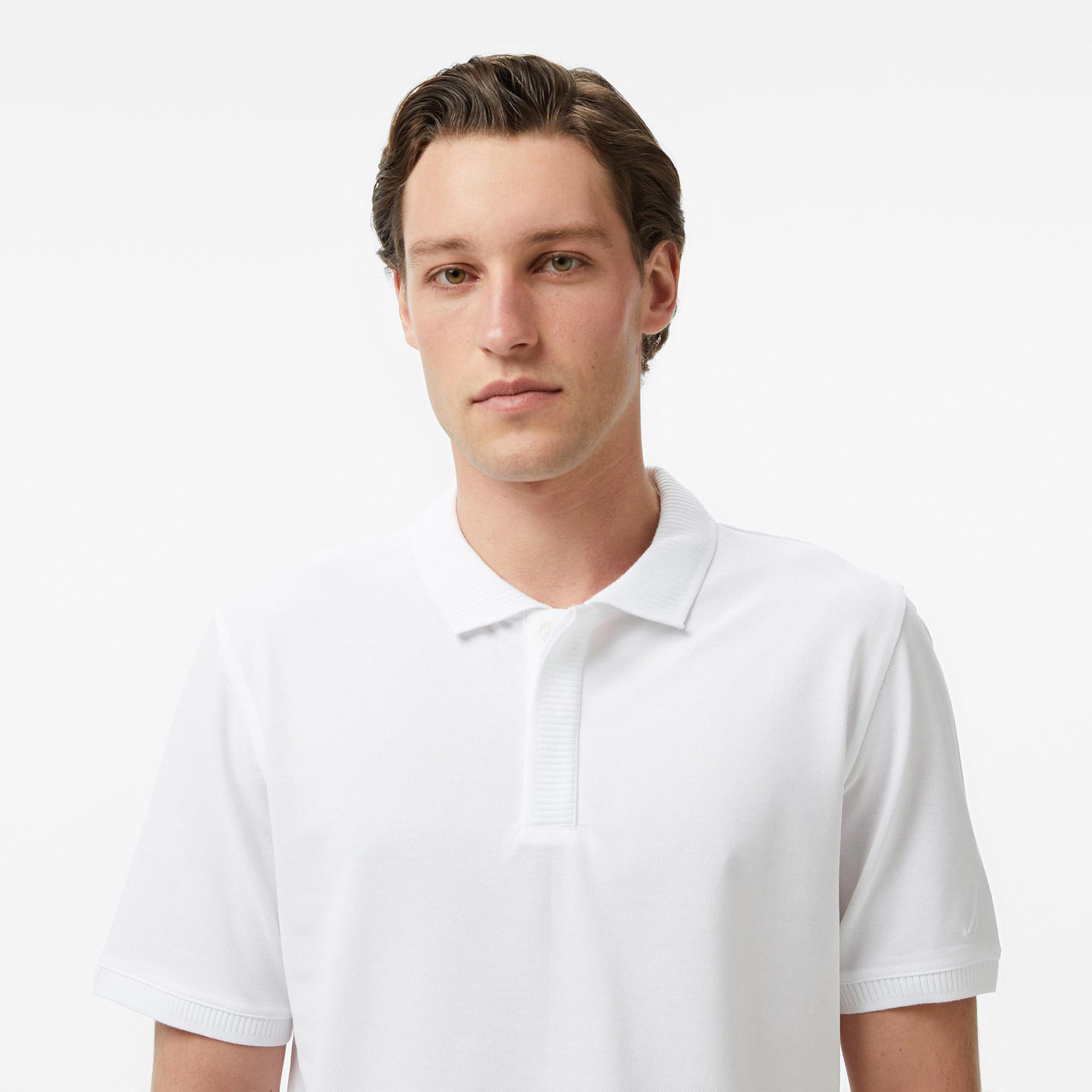 Nautica Erkek Beyaz Regular Fit Polo Yaka T-Shirt