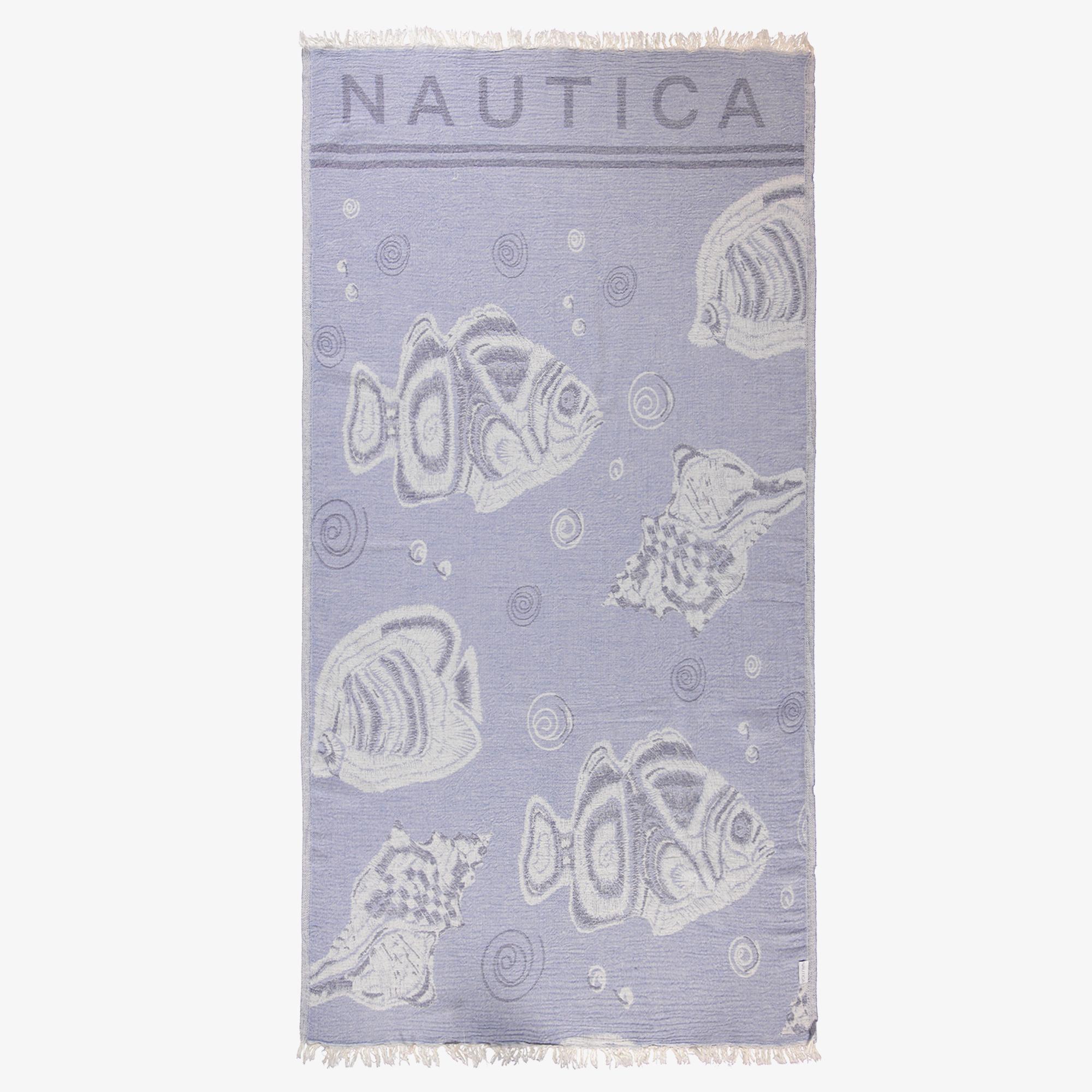 Nautica Unisex Lacivert Desenli Havlu