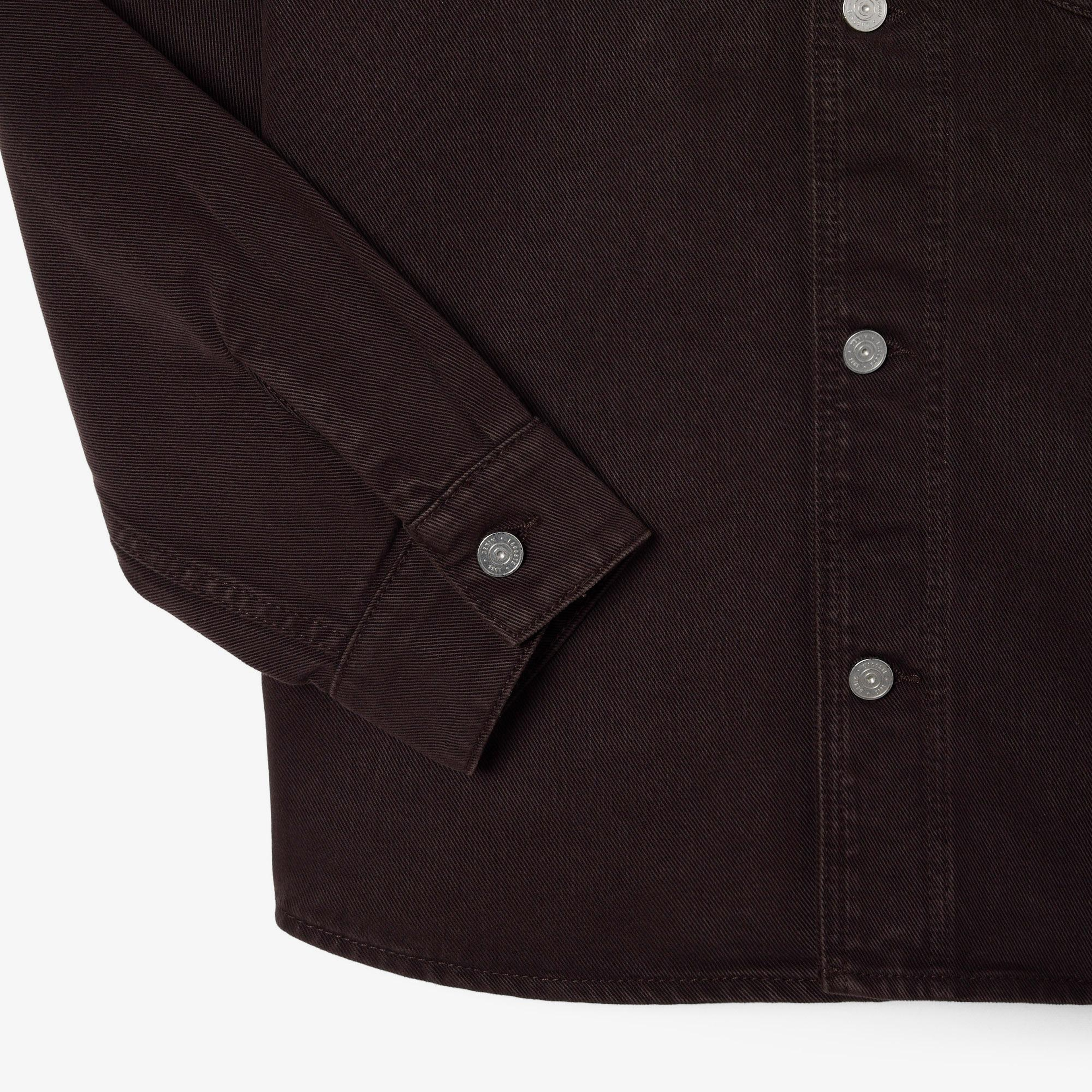 Lacoste Erkek Oversize Fit Denim Koyu Kahverengi Dış Gömlek