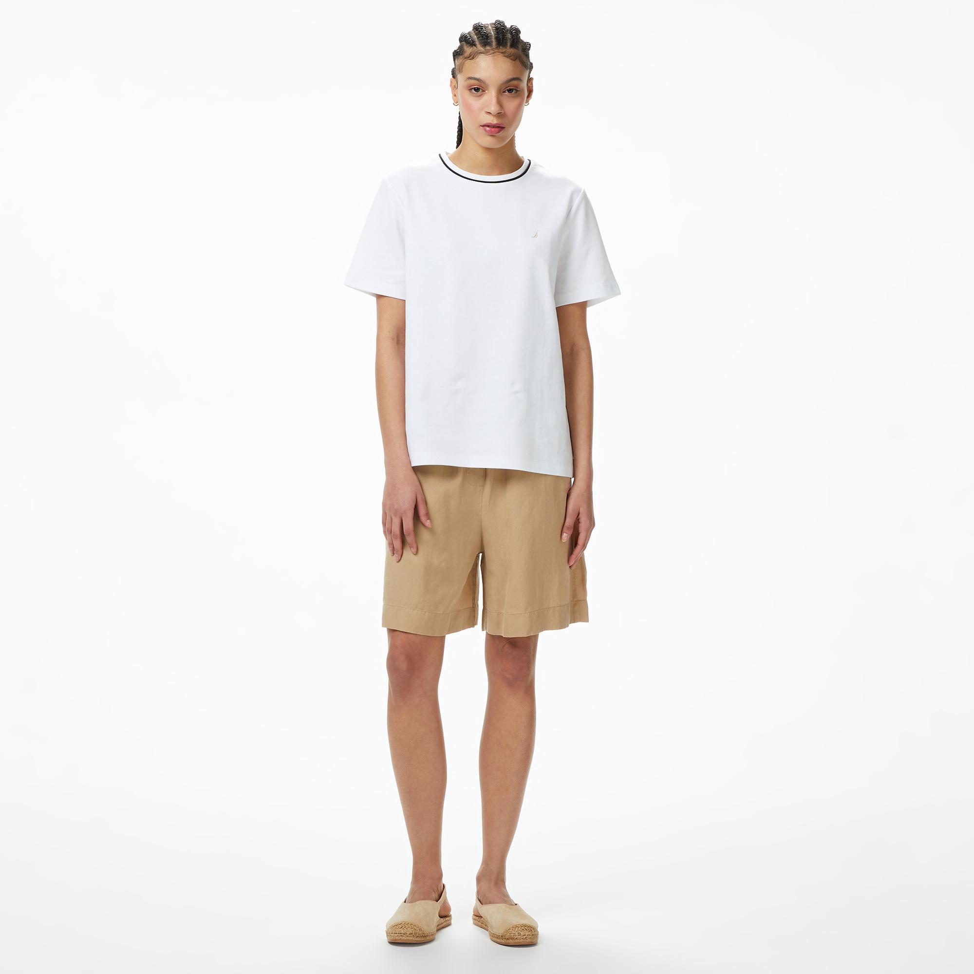 Nautica Kadın Beyaz Regular Fit T-Shirt