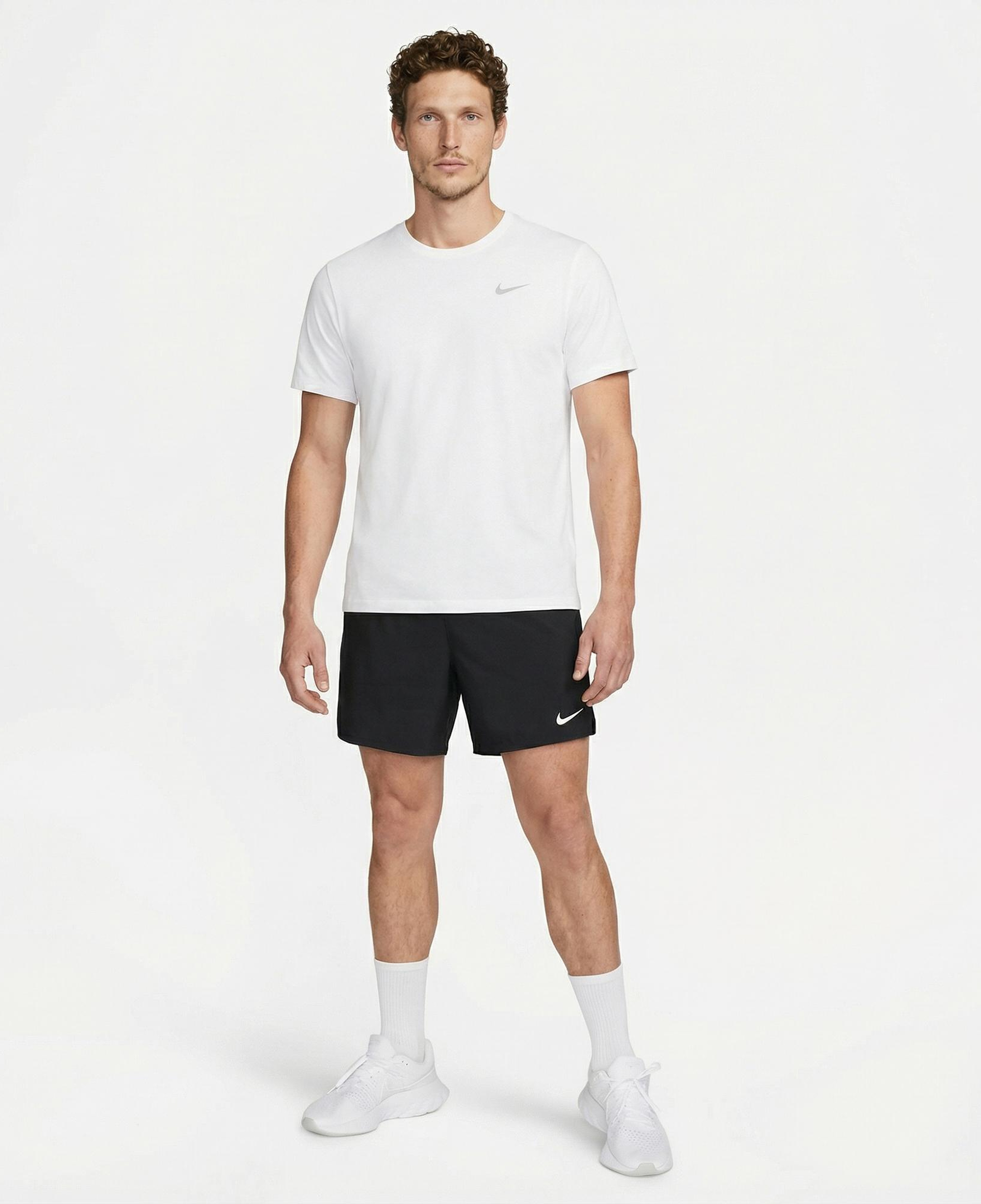 Nike Dri-Fit Miler Erkek Beyaz T-Shirt